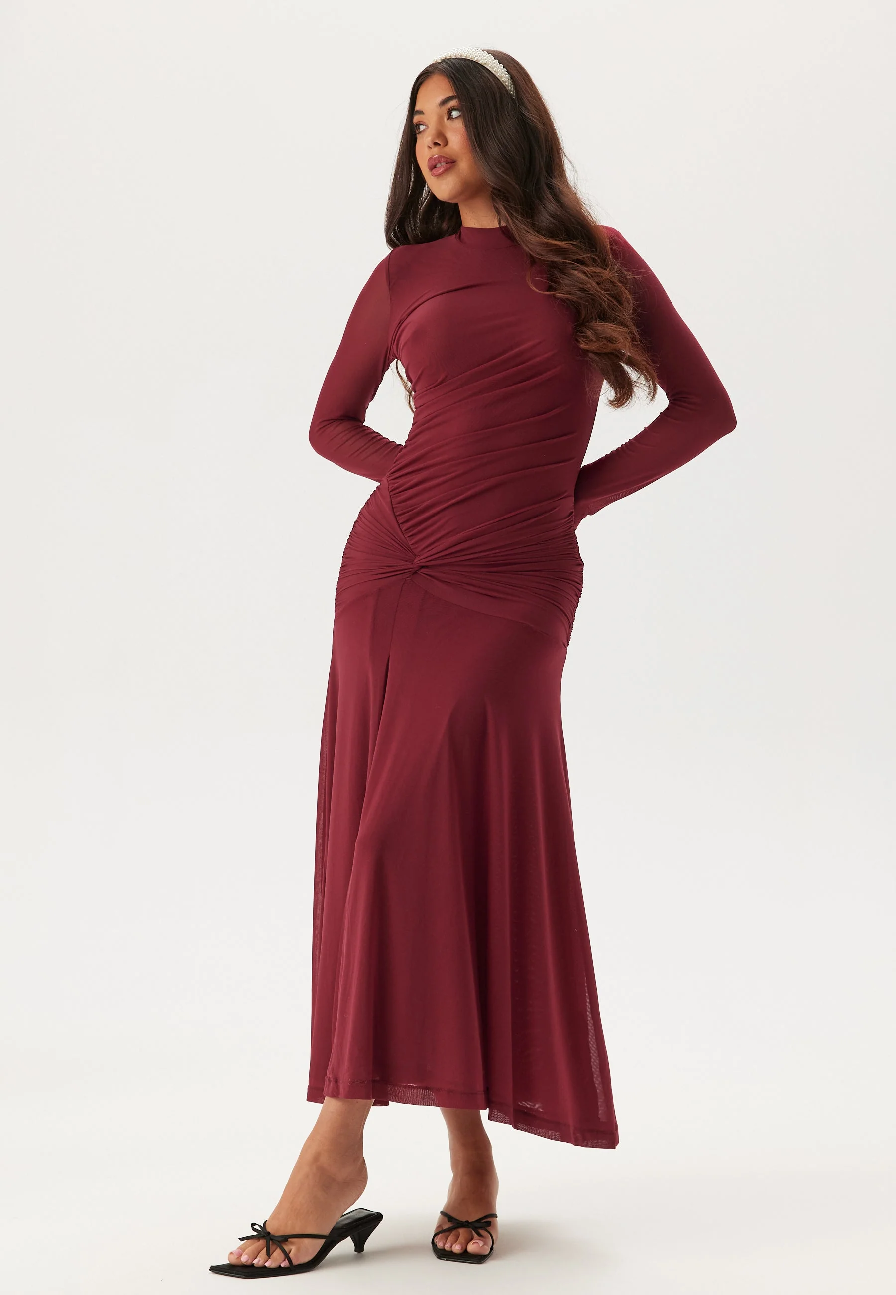 Liyana Ruched Mesh Dress