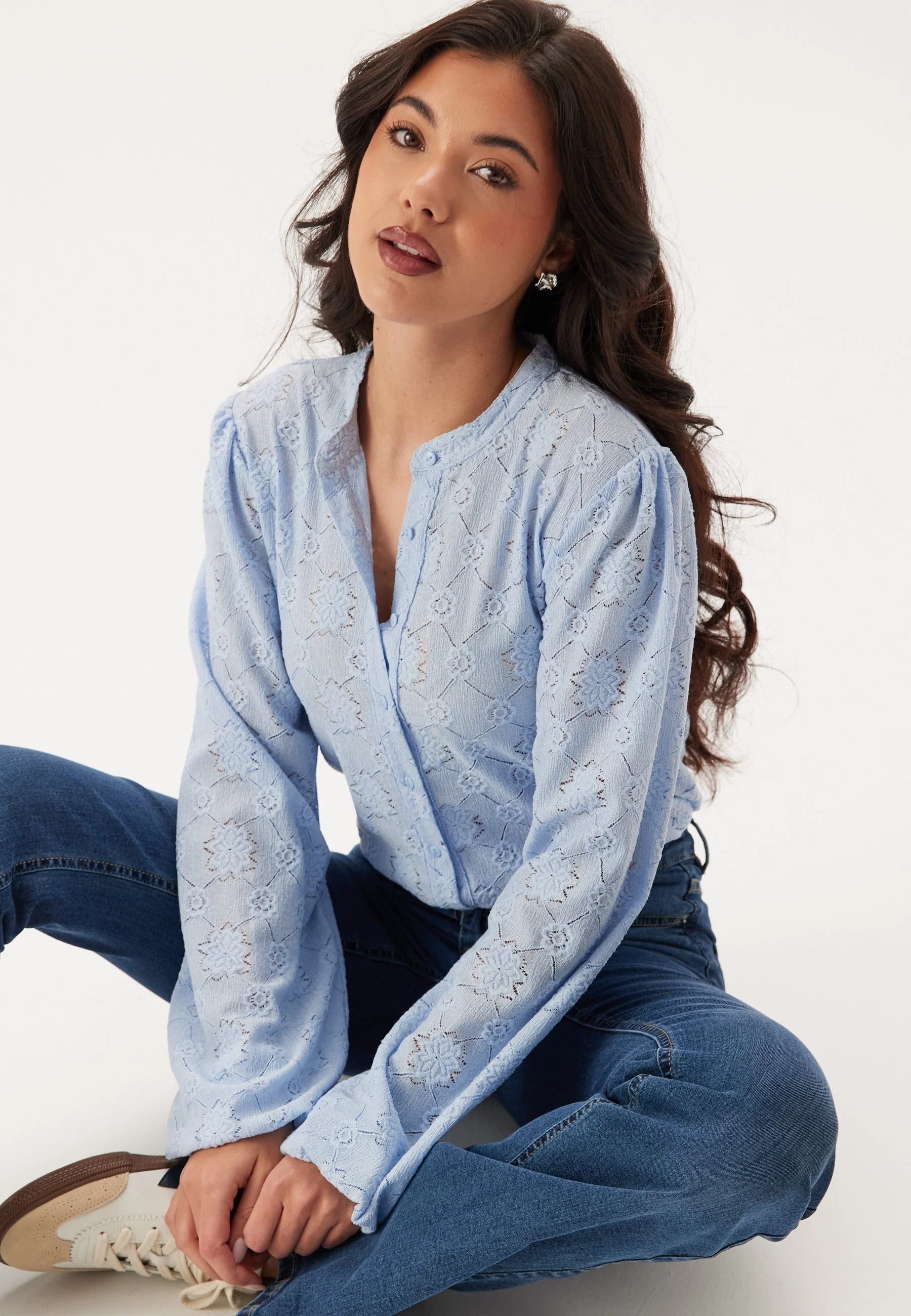 Long Sleeve Button Blouse - Image 2