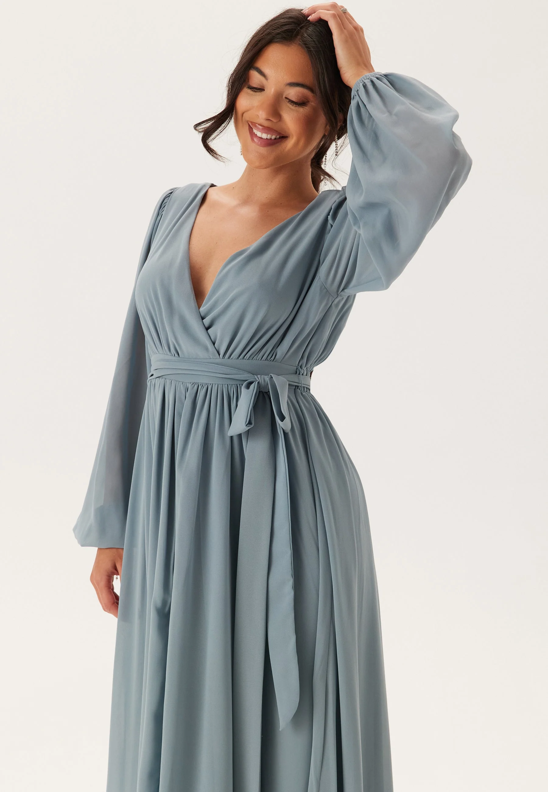 Long Sleeve Chiffon Dress - Image 4