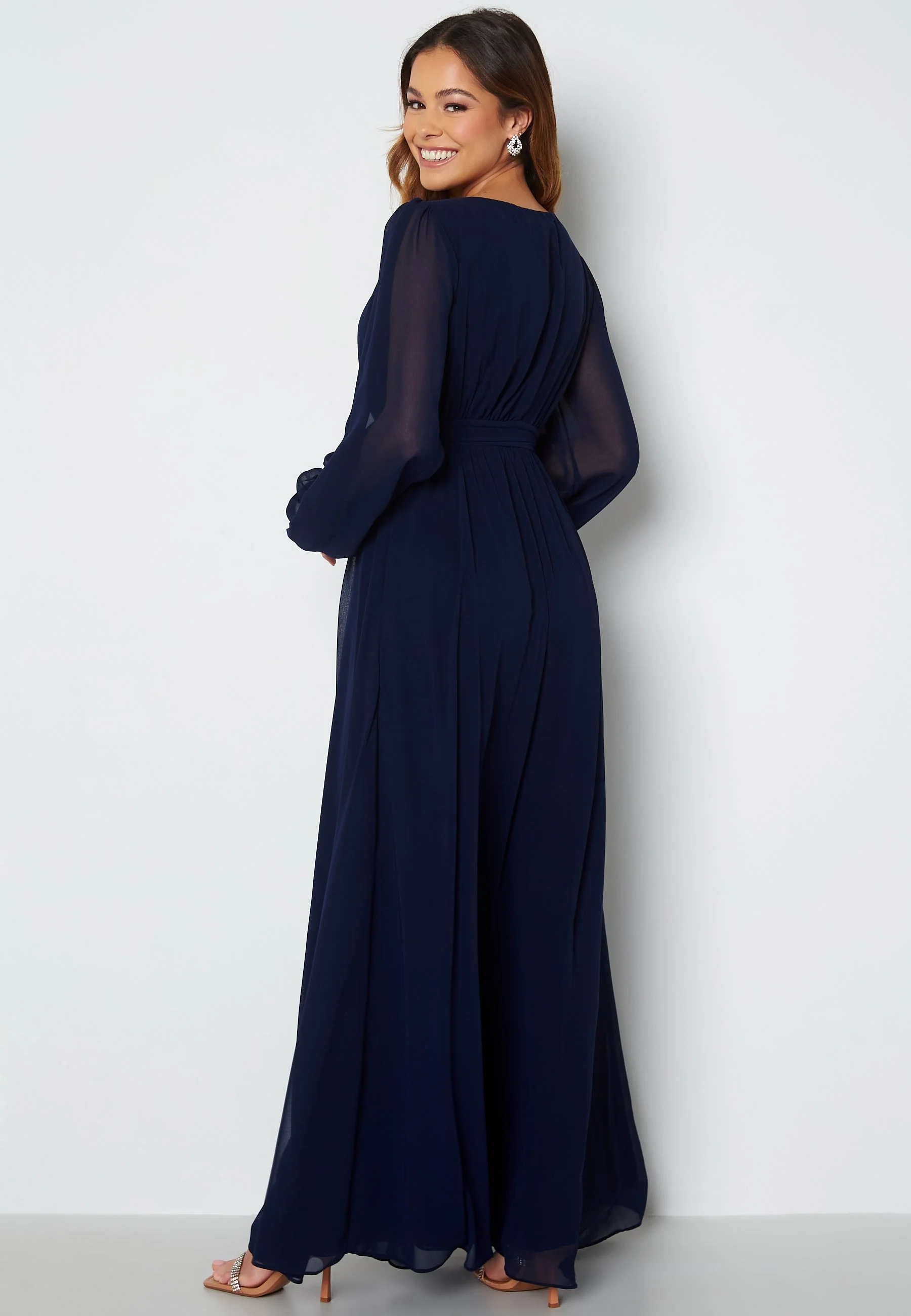 Long Sleeve Chiffon Dress - Image 2