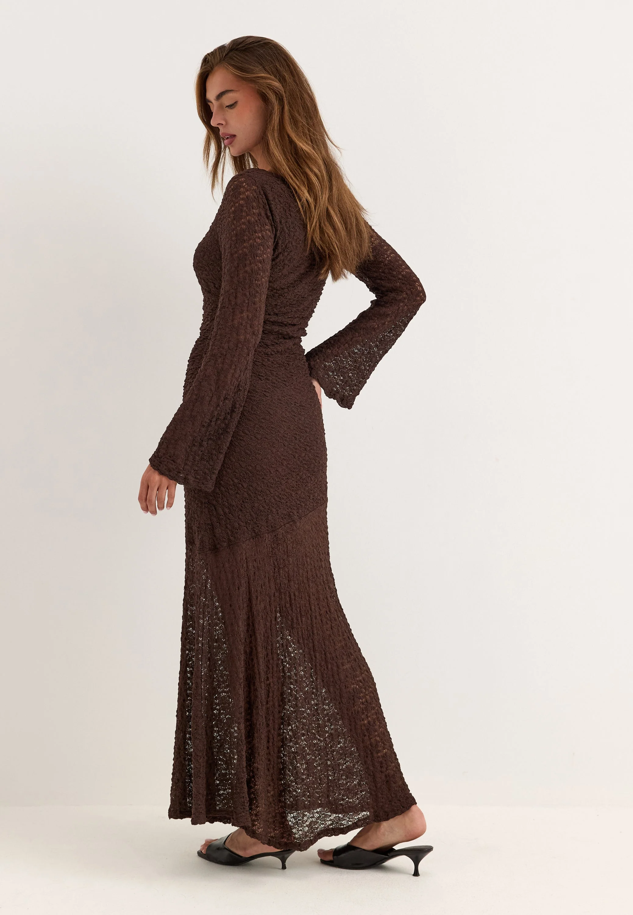 Long Sleeve Lace Maxi Dress - Image 3