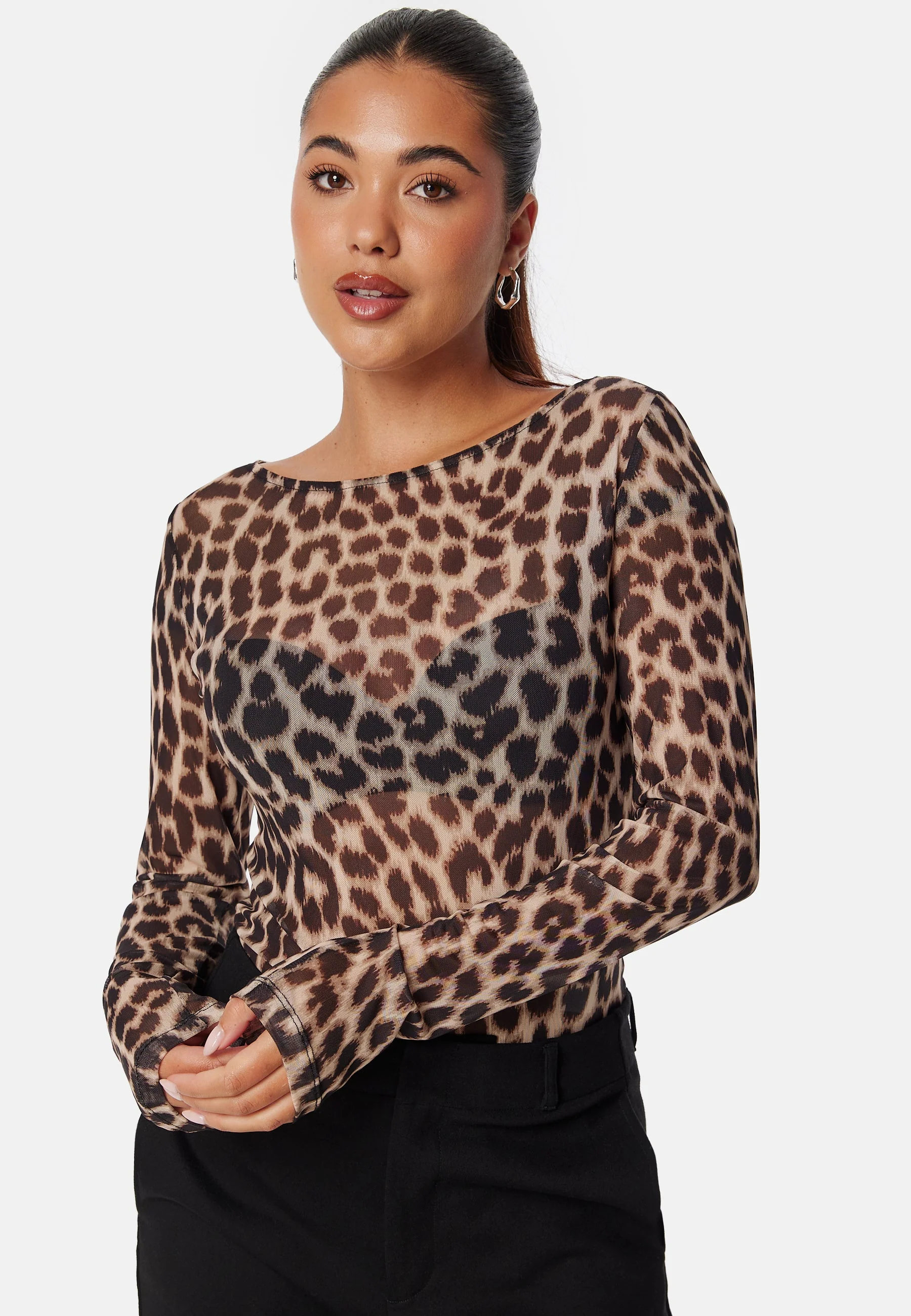 Long Sleeve Mesh Top - Image 4