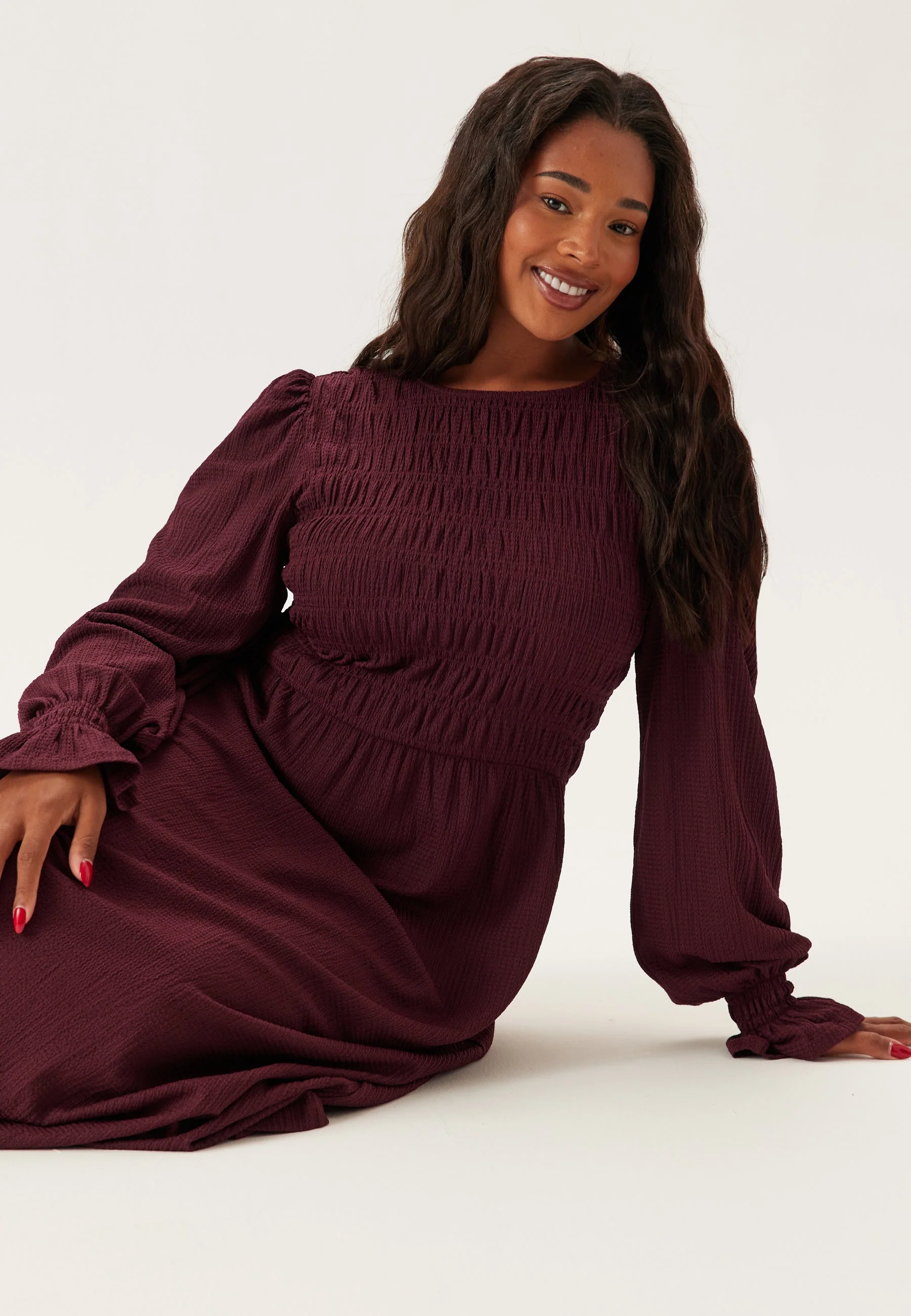 Long Sleeve Smock Dress - Image 8