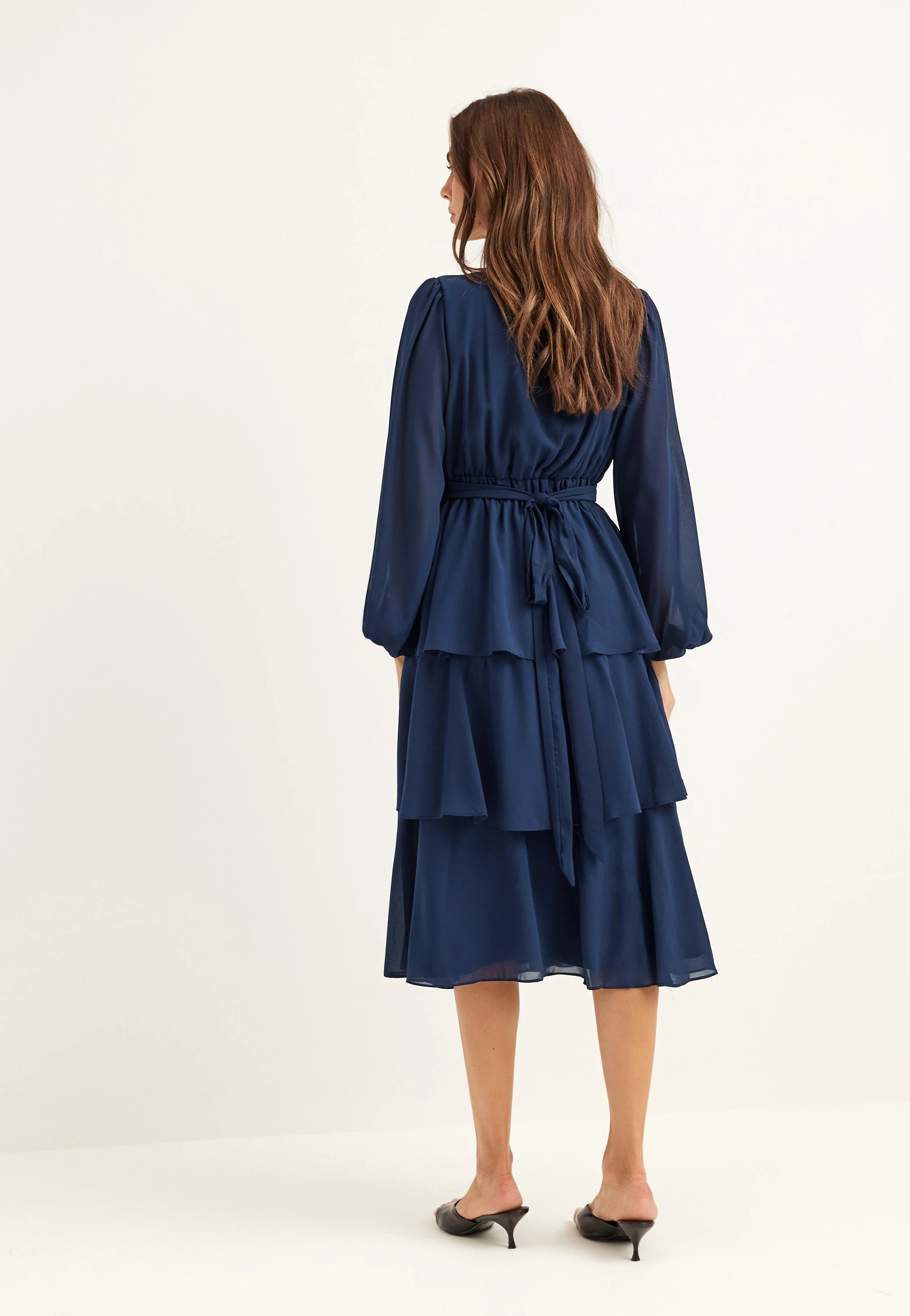 Long Sleeve Tiered Midi Dress - Image 3