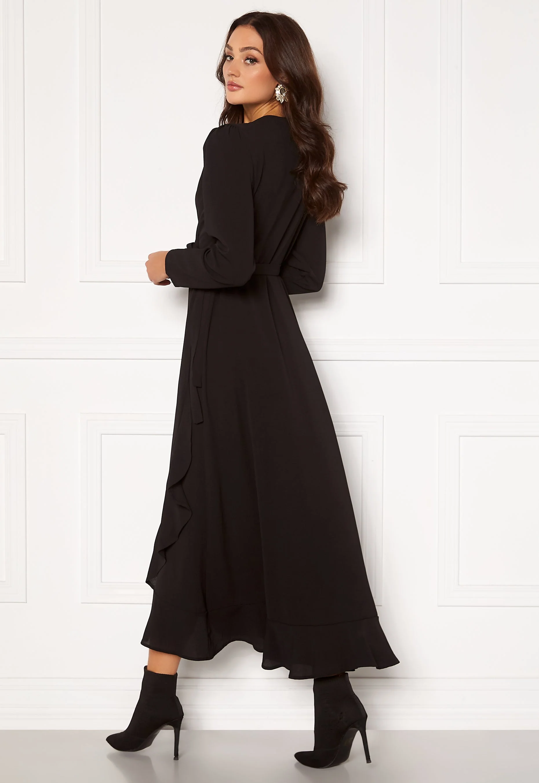 Long Sleeve Wrap Frill Maxi Dress - Image 2