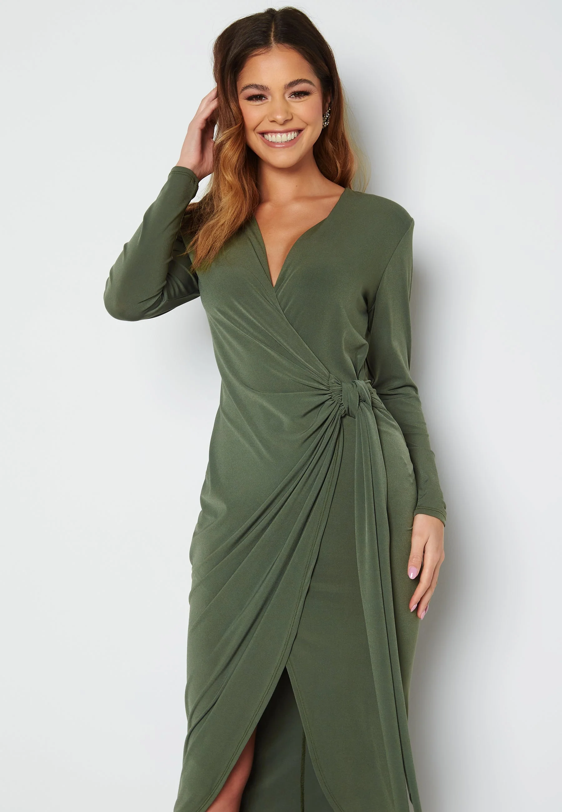 Long Sleeve Wrap Maxi Dress - Image 3