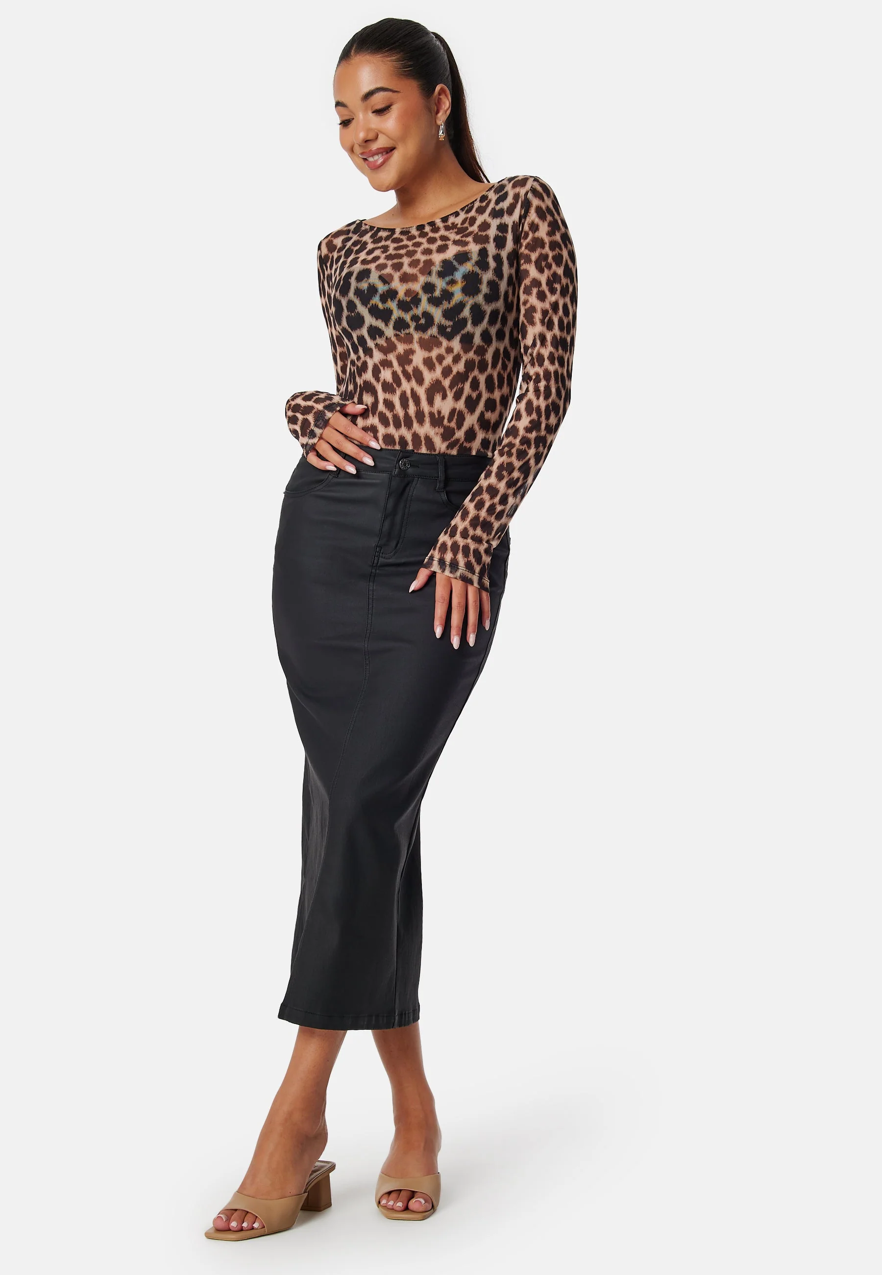 Midi Coated Skirt