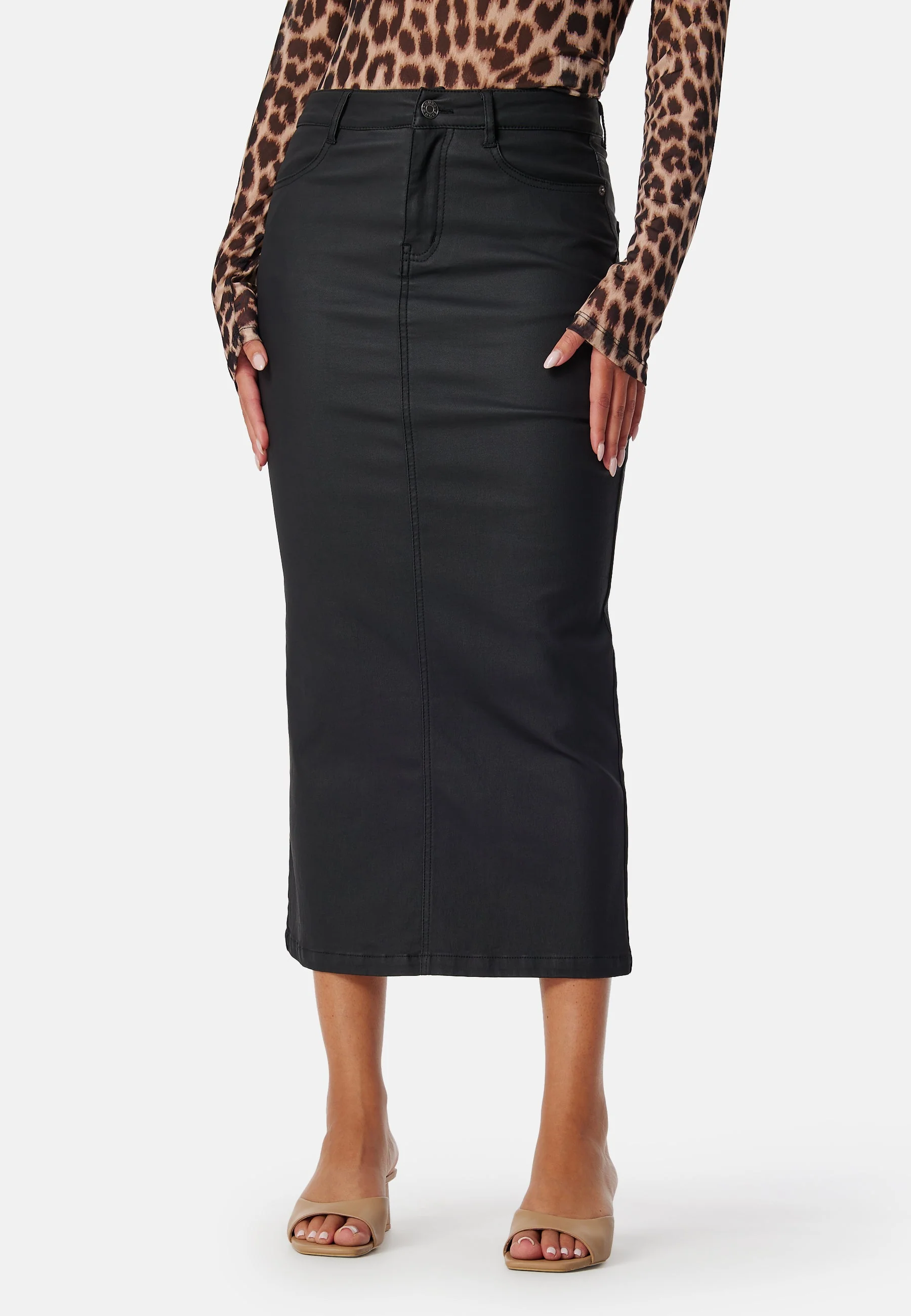 Midi Coated Skirt - Image 3