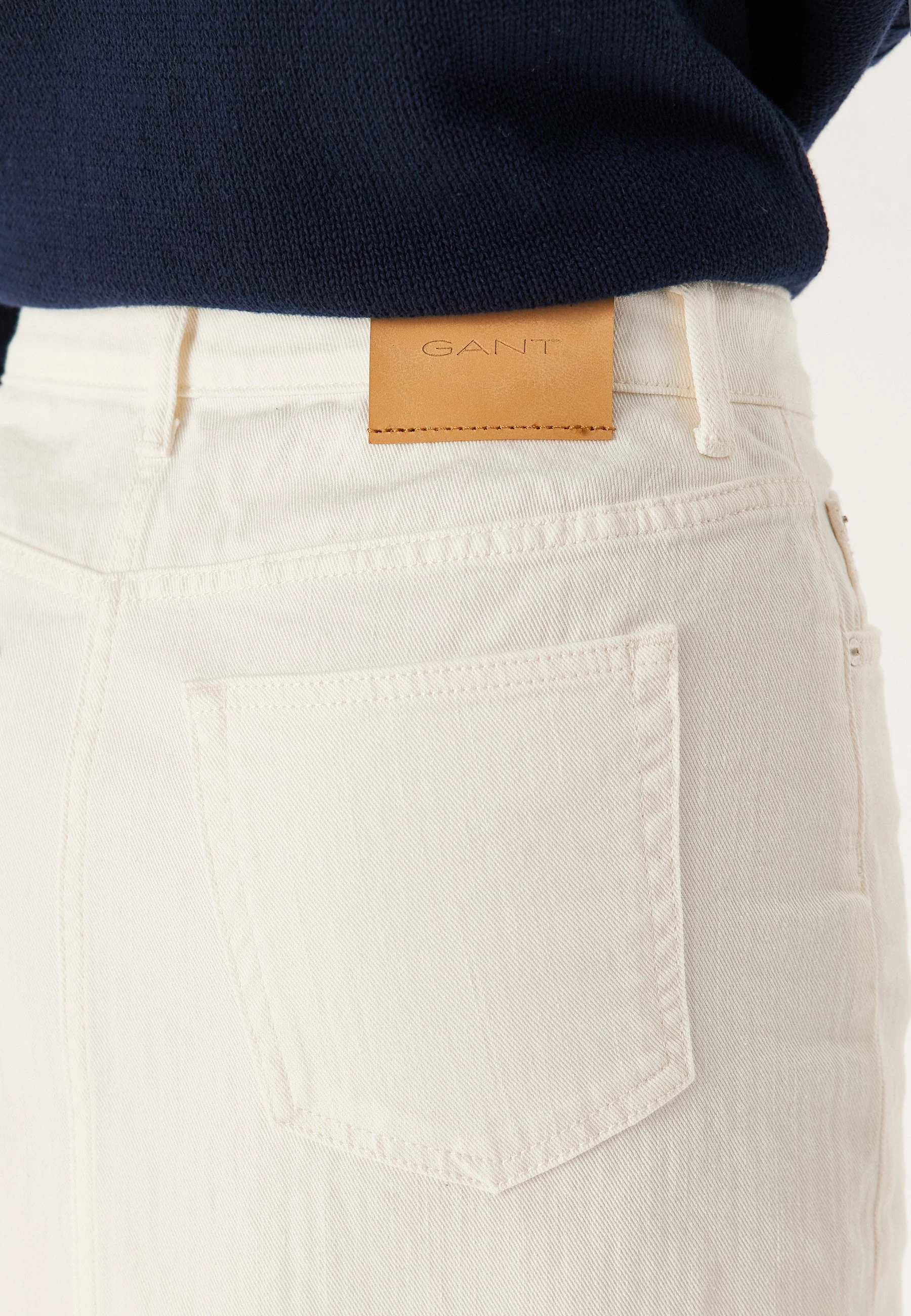 Midi White Denim Skirt - Image 4