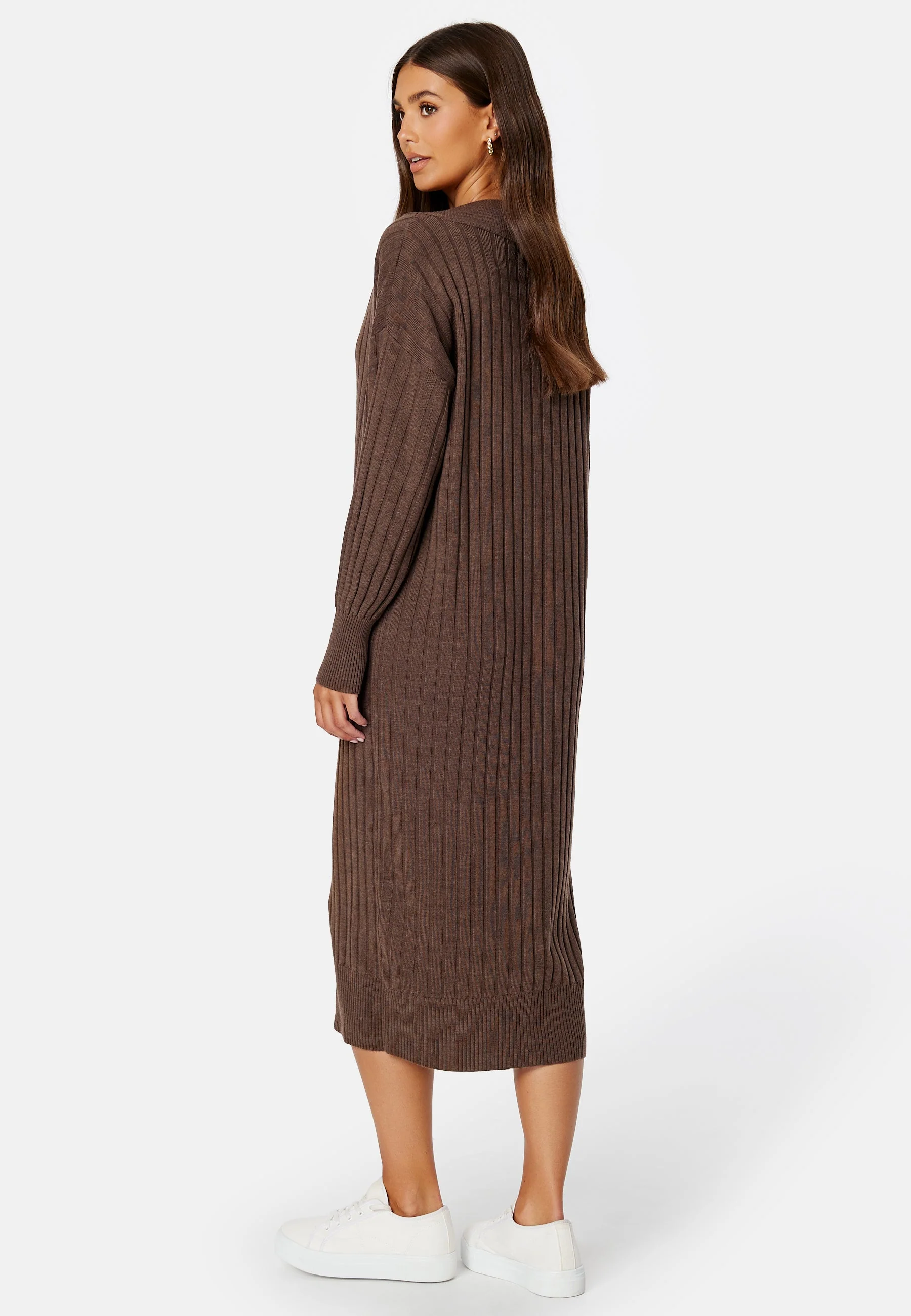 New Tessa L/S Midi V-Neck Dress - Image 4