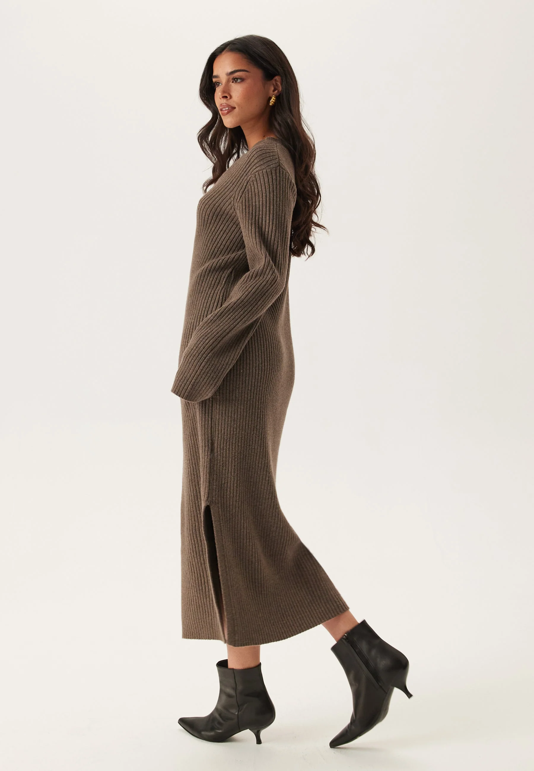 Objelva L/S RE V-NECK KNIT DRESS - Image 4