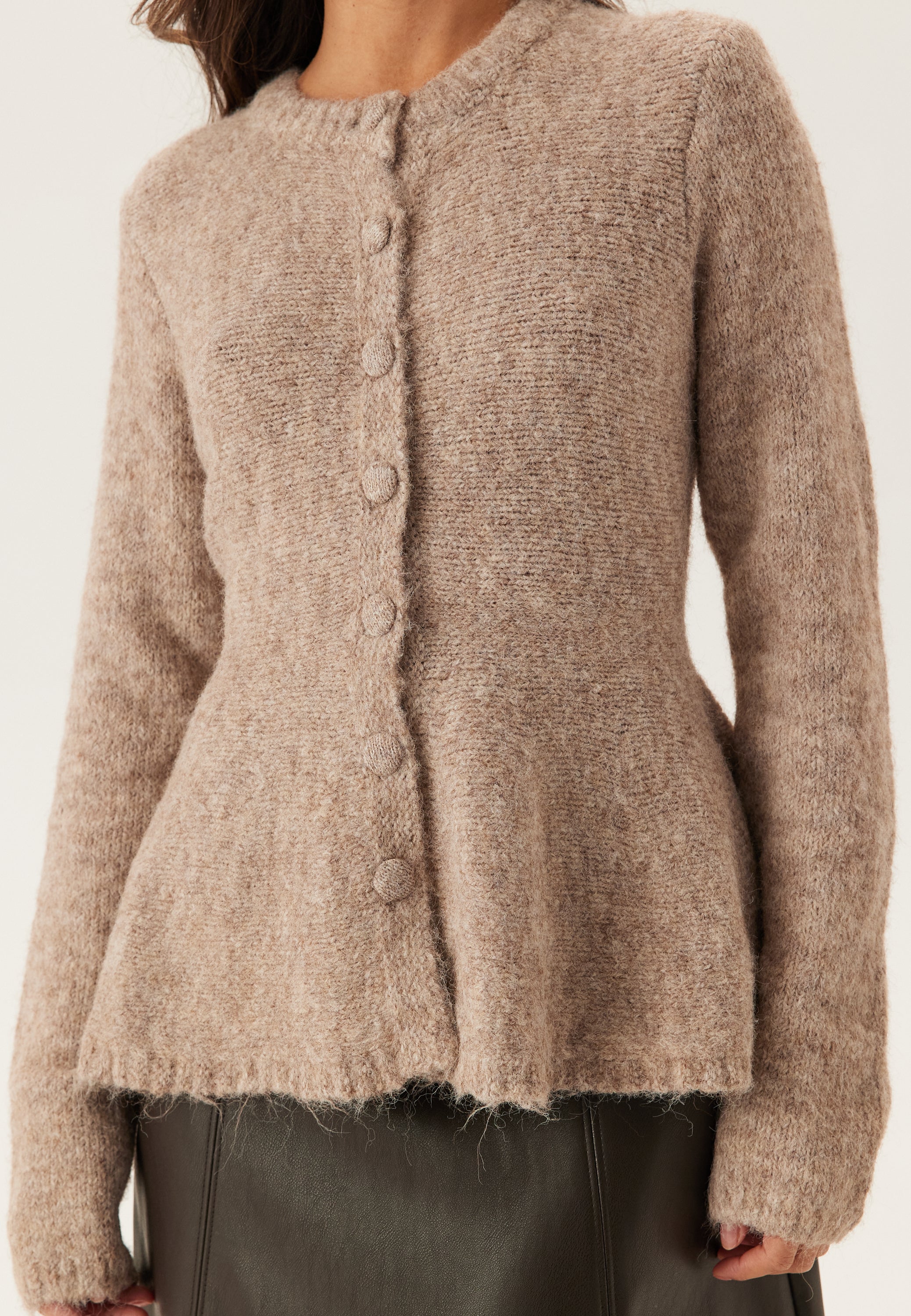 Objsaggia Re Ls Peplum Knit Cardigan - Image 4