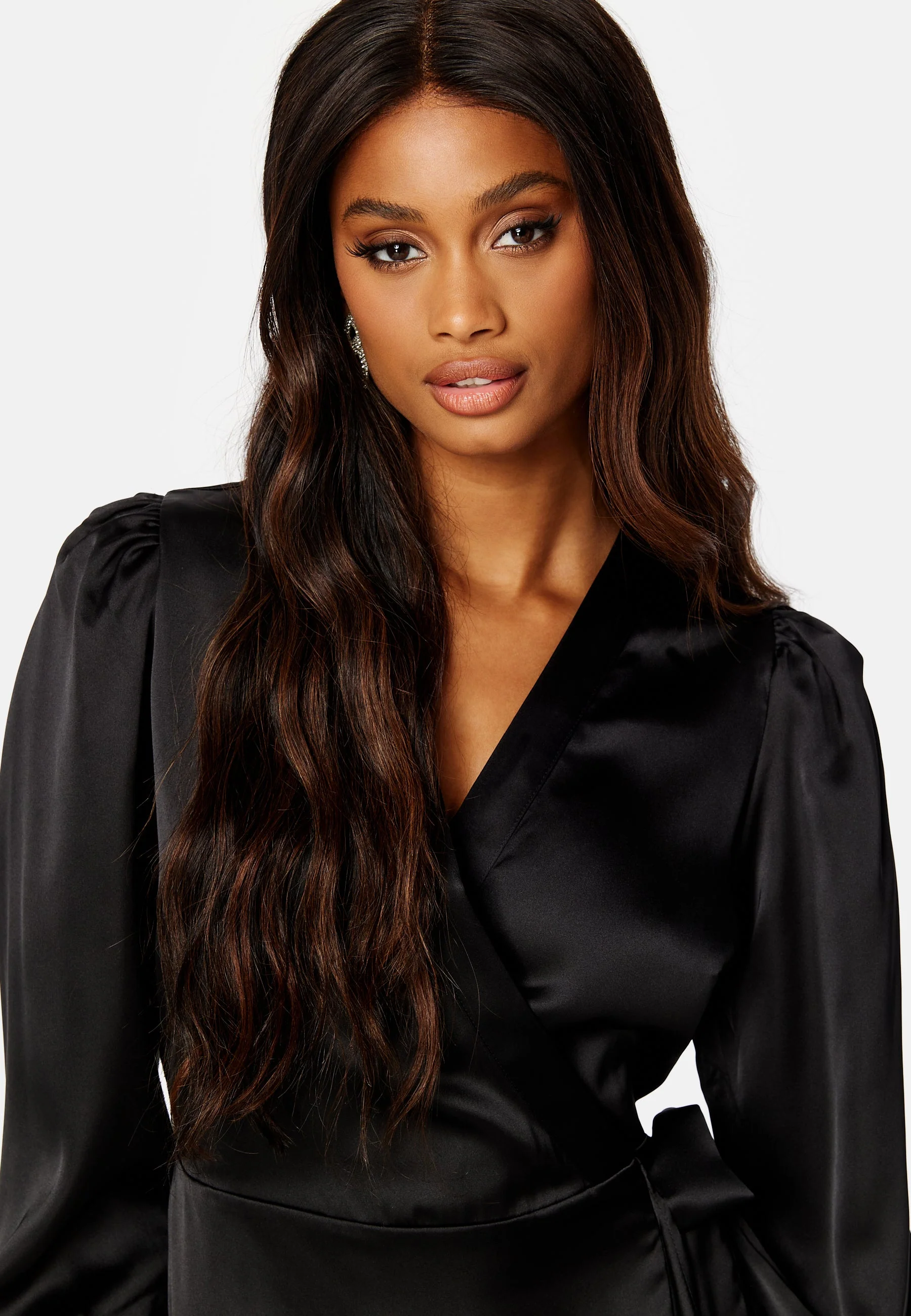 Objsateen Wrap Dress - Image 5