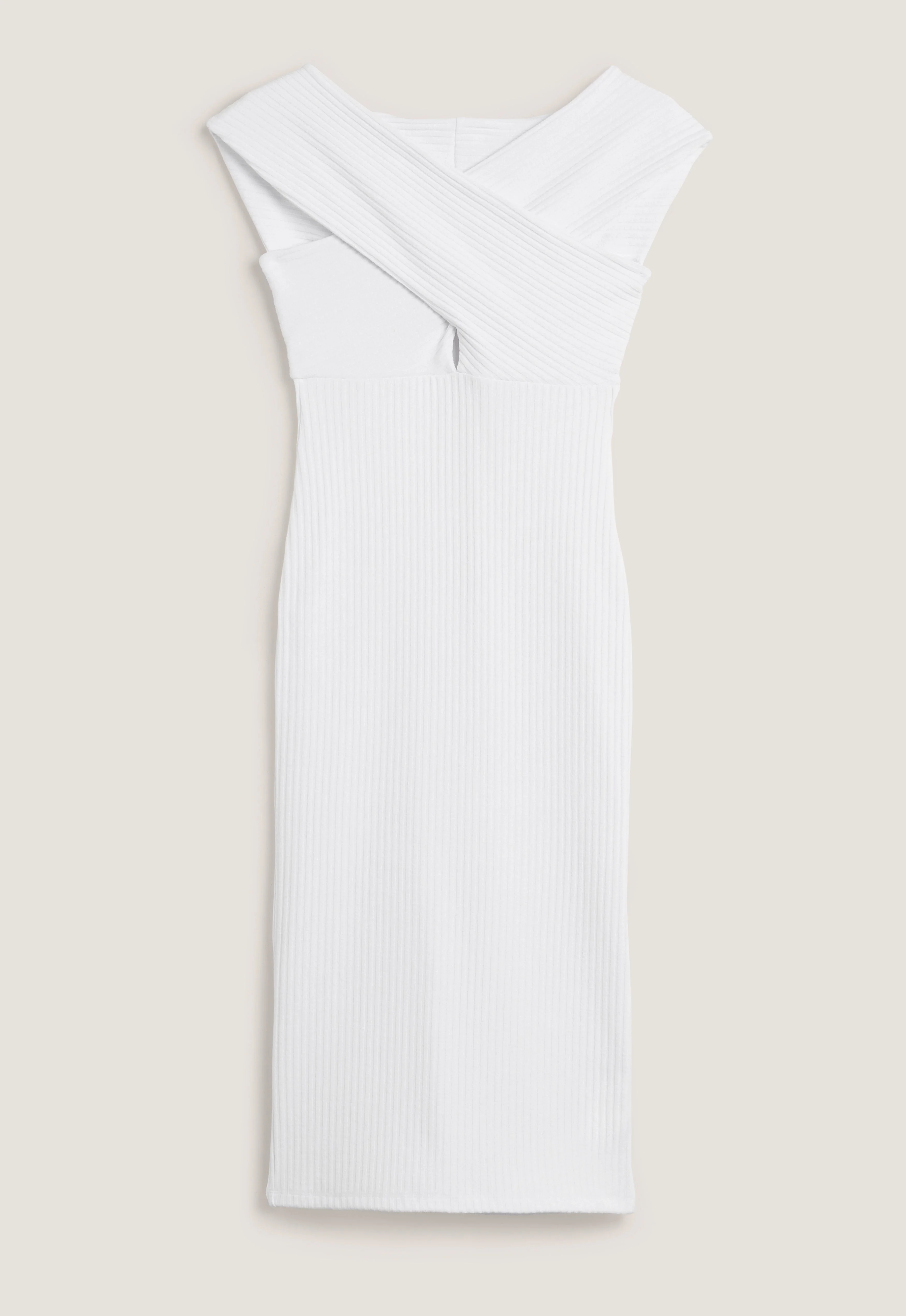 Off shoulder Rib Dress - Image 3