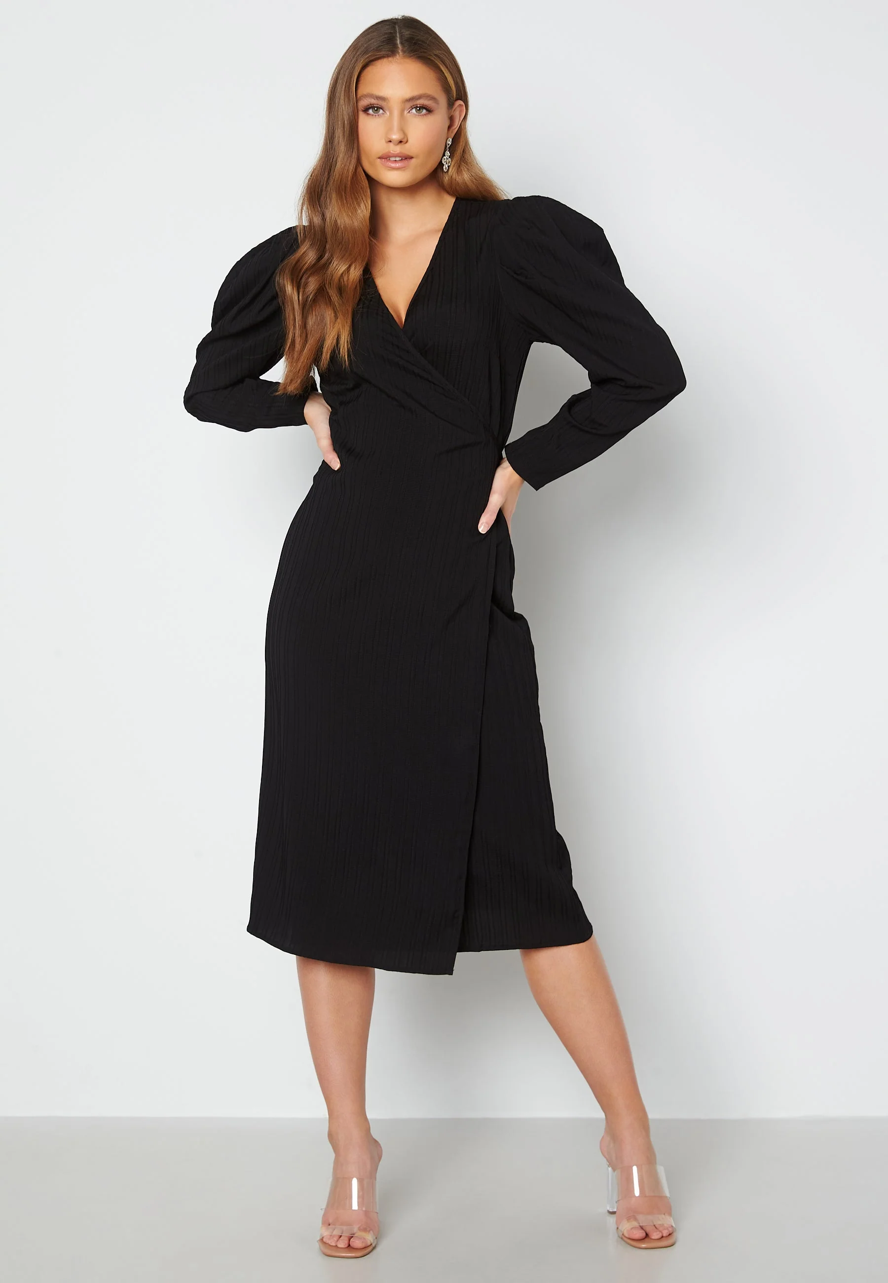 Olive L/S Wrap Dress