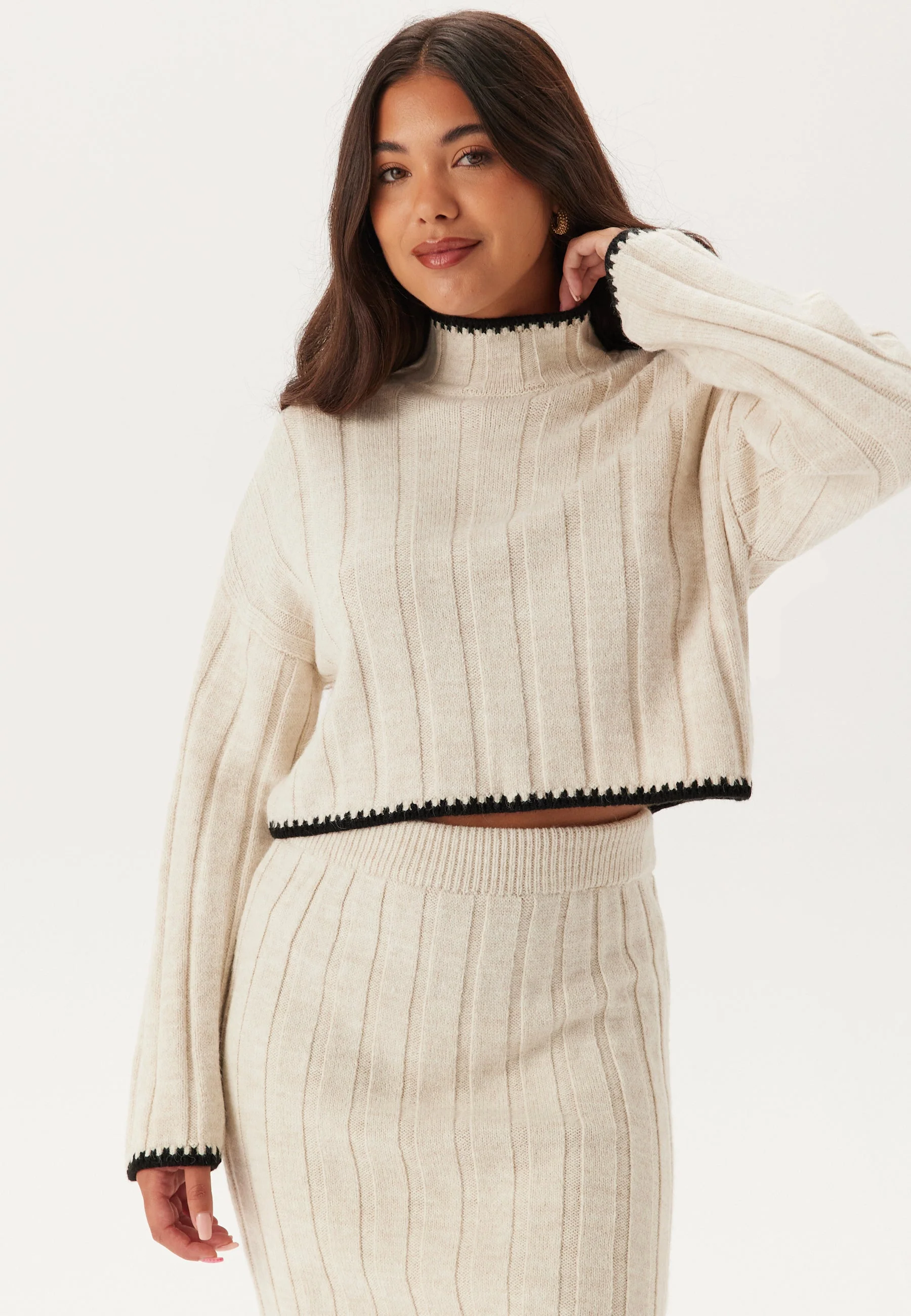 Onlchick Stitch Ls Highneck Pu