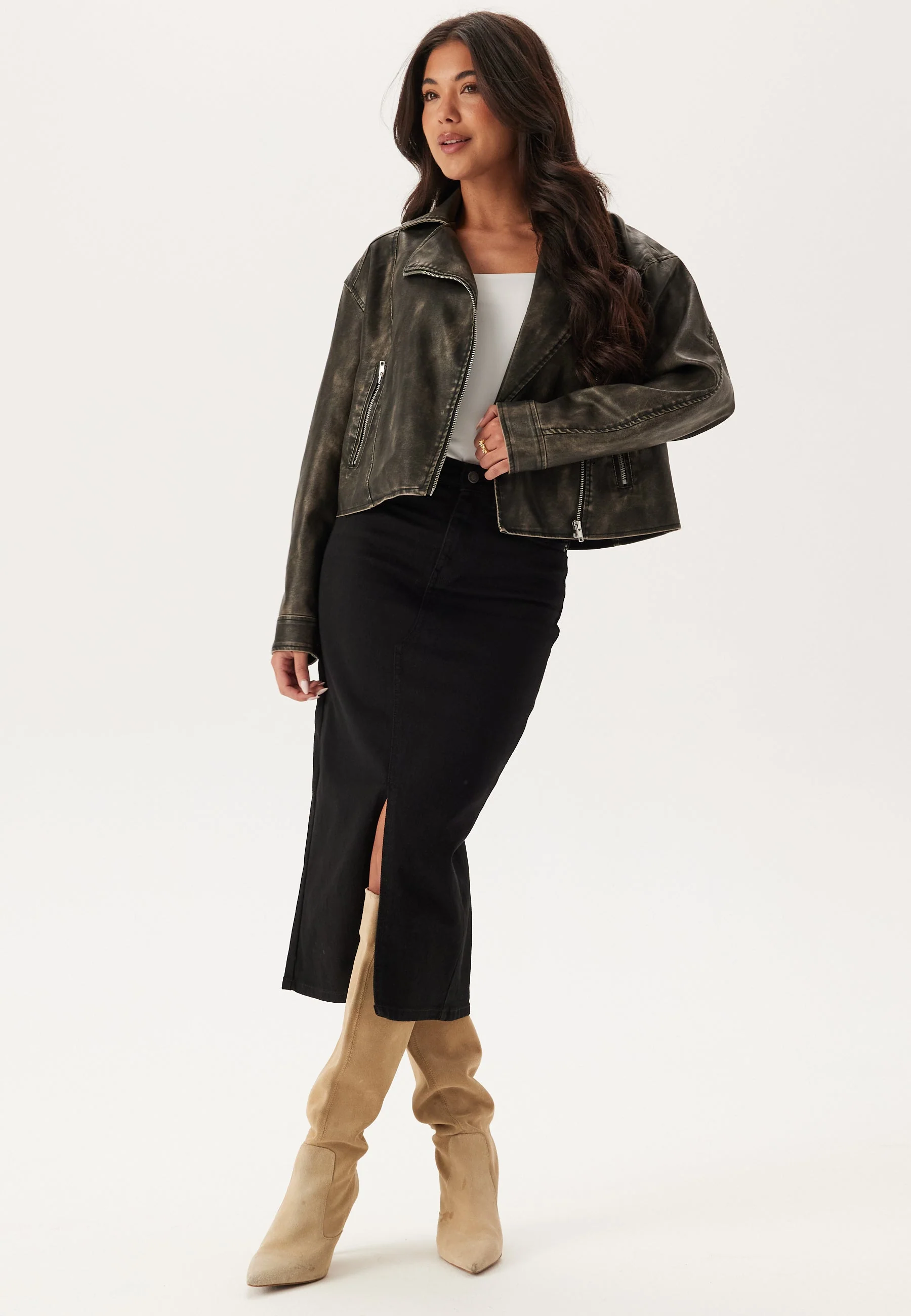Onlsiri Front Slit Skirt Dnm - Image 3