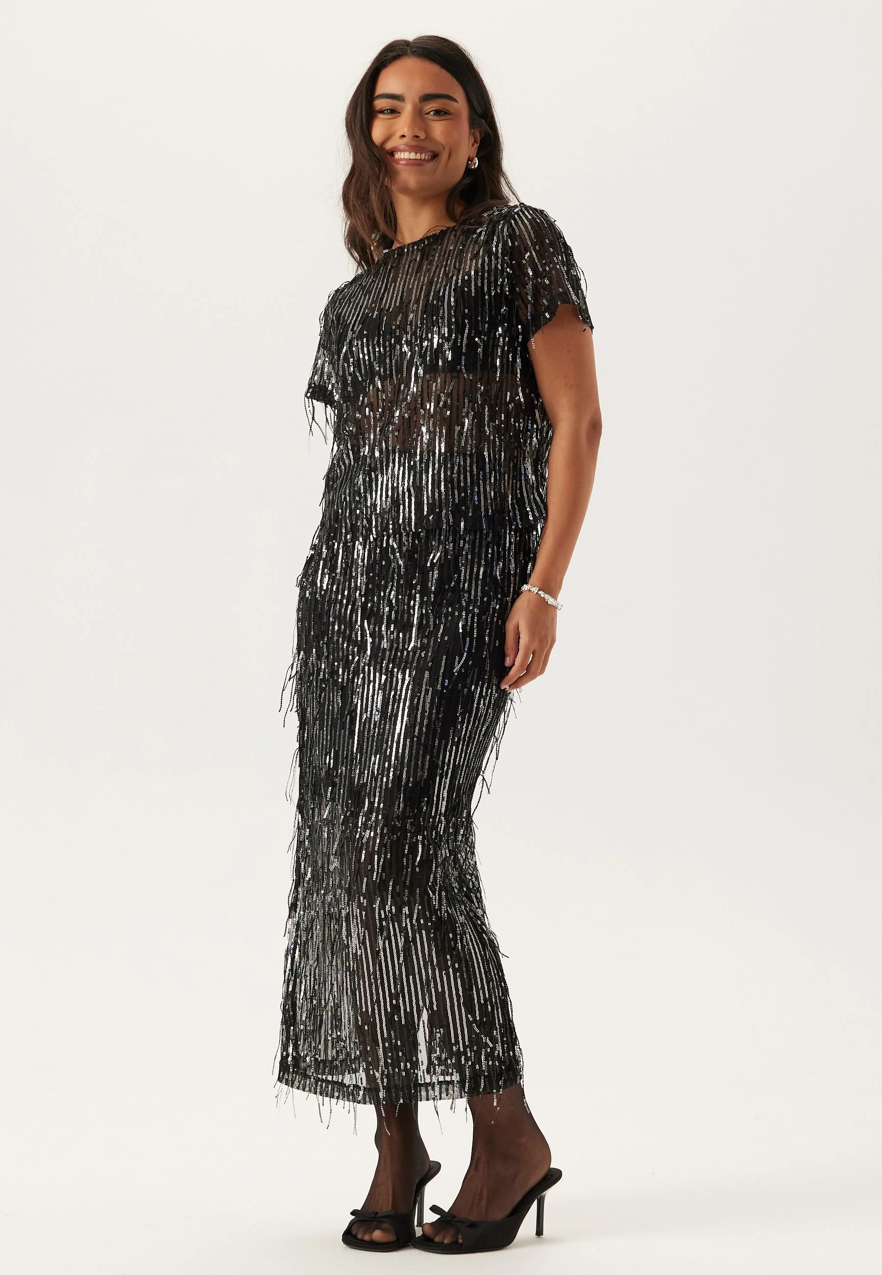 Onlspacy Hw Long Sequins Skirt - Image 3