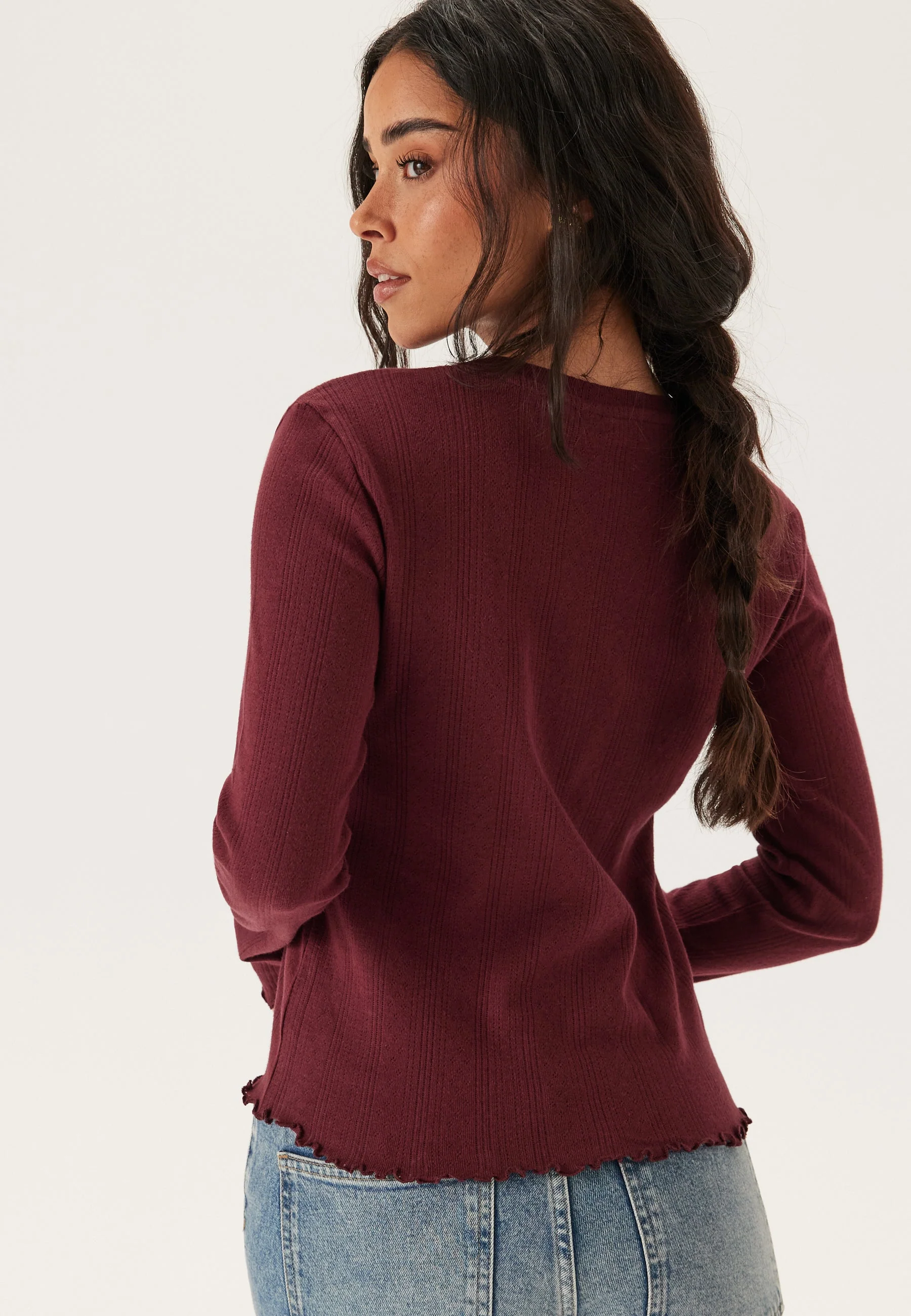 Pcmarie Ls O-neck Poin Top - Image 2