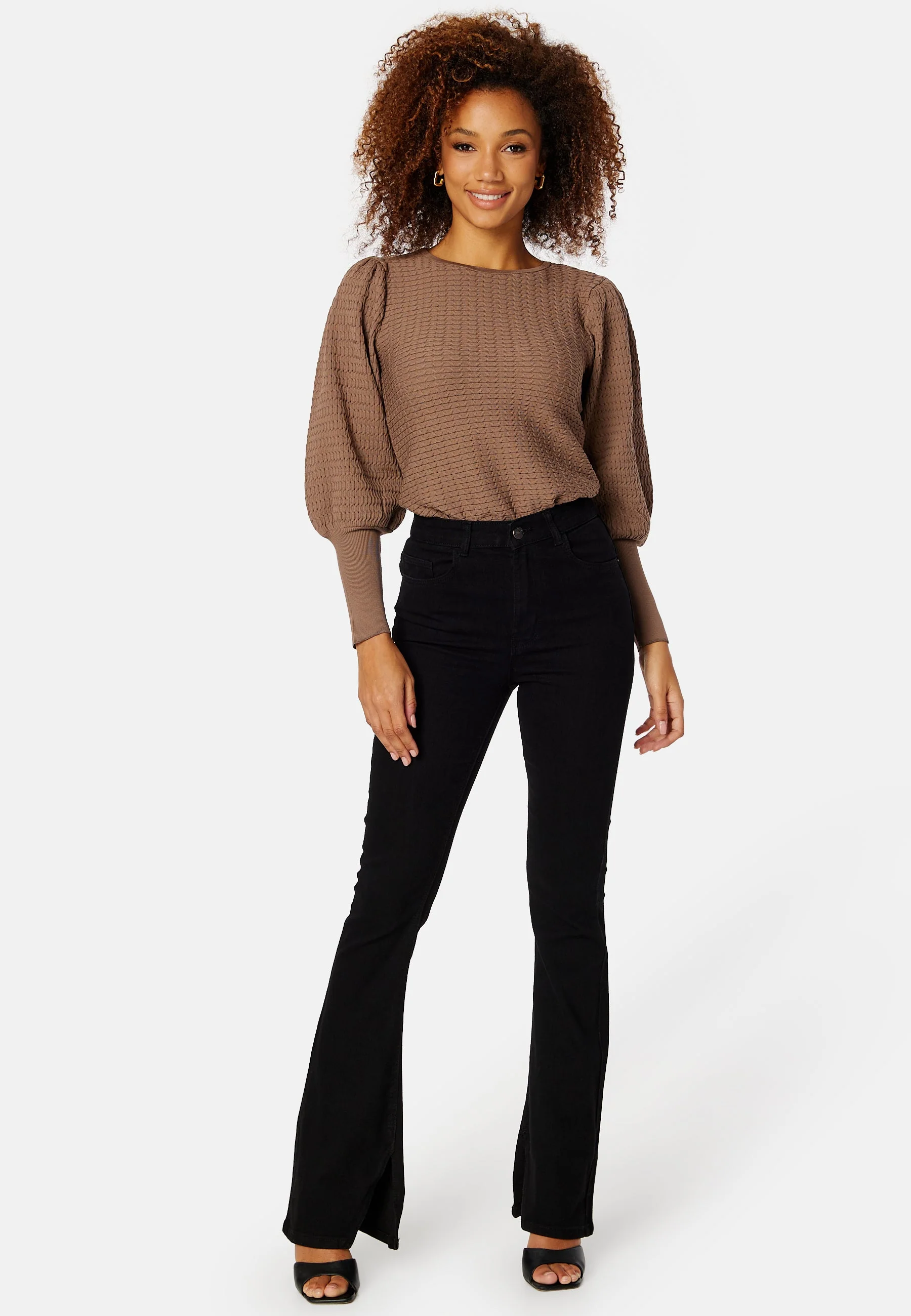 Peggy HW Flared Slit Jeans - Image 2