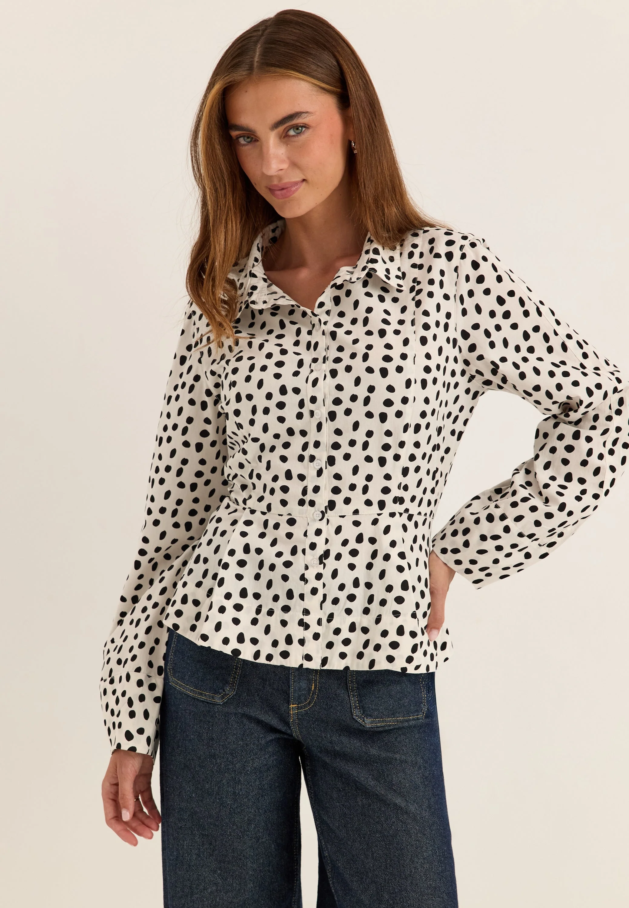 Peplum Cotton Shirt - Image 2