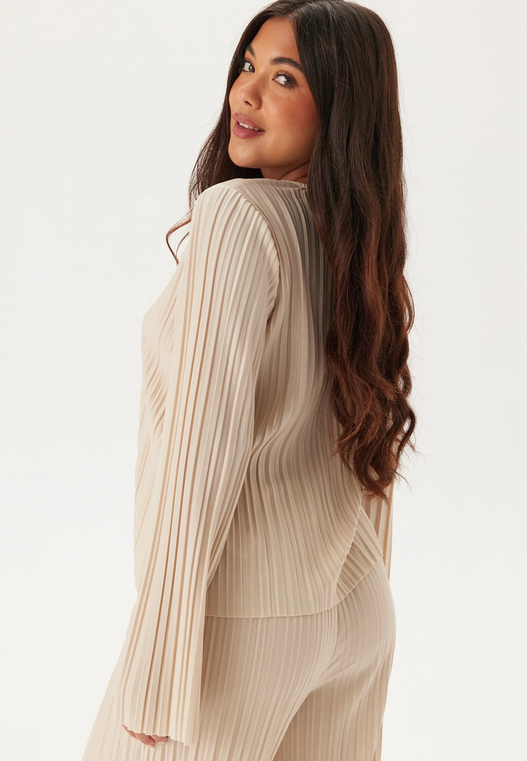 Pleated Tie Cardigan Top - Image 2