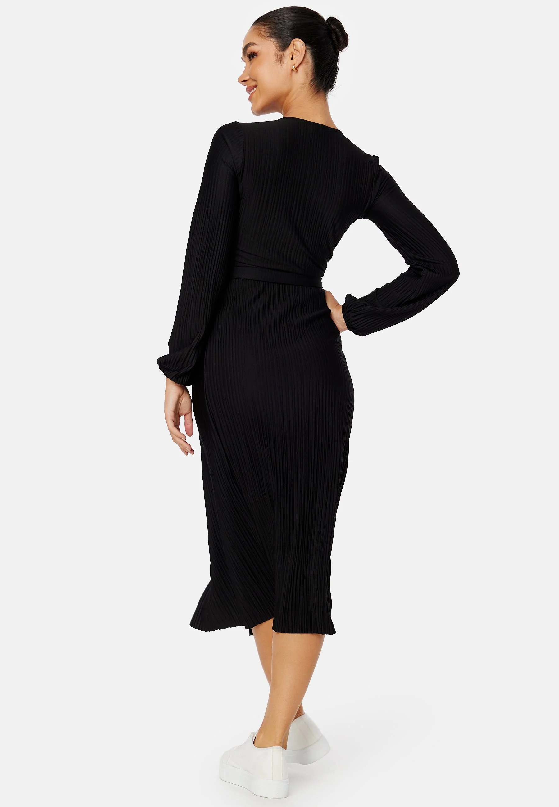 Pleated Wrap Midi Dress - Image 4