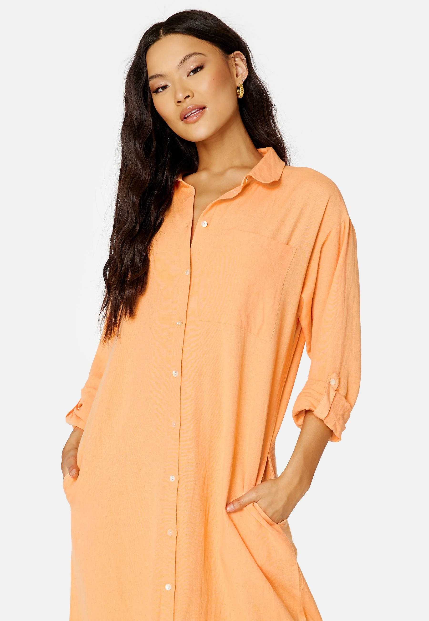 Prisilla L/S Ancle Shirt Dress - Image 3