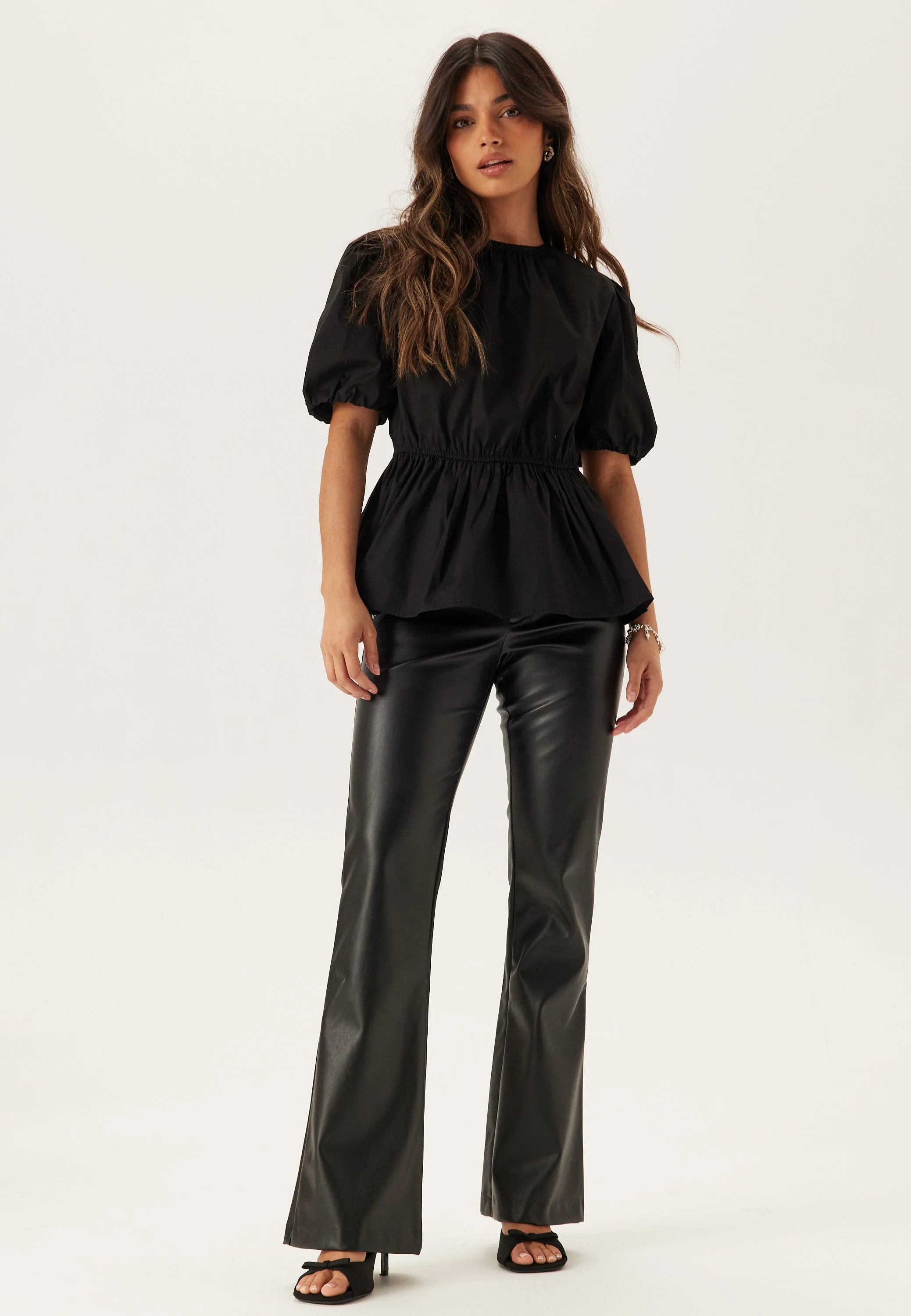 Puff Sleeve Peplum Blouse - Image 4