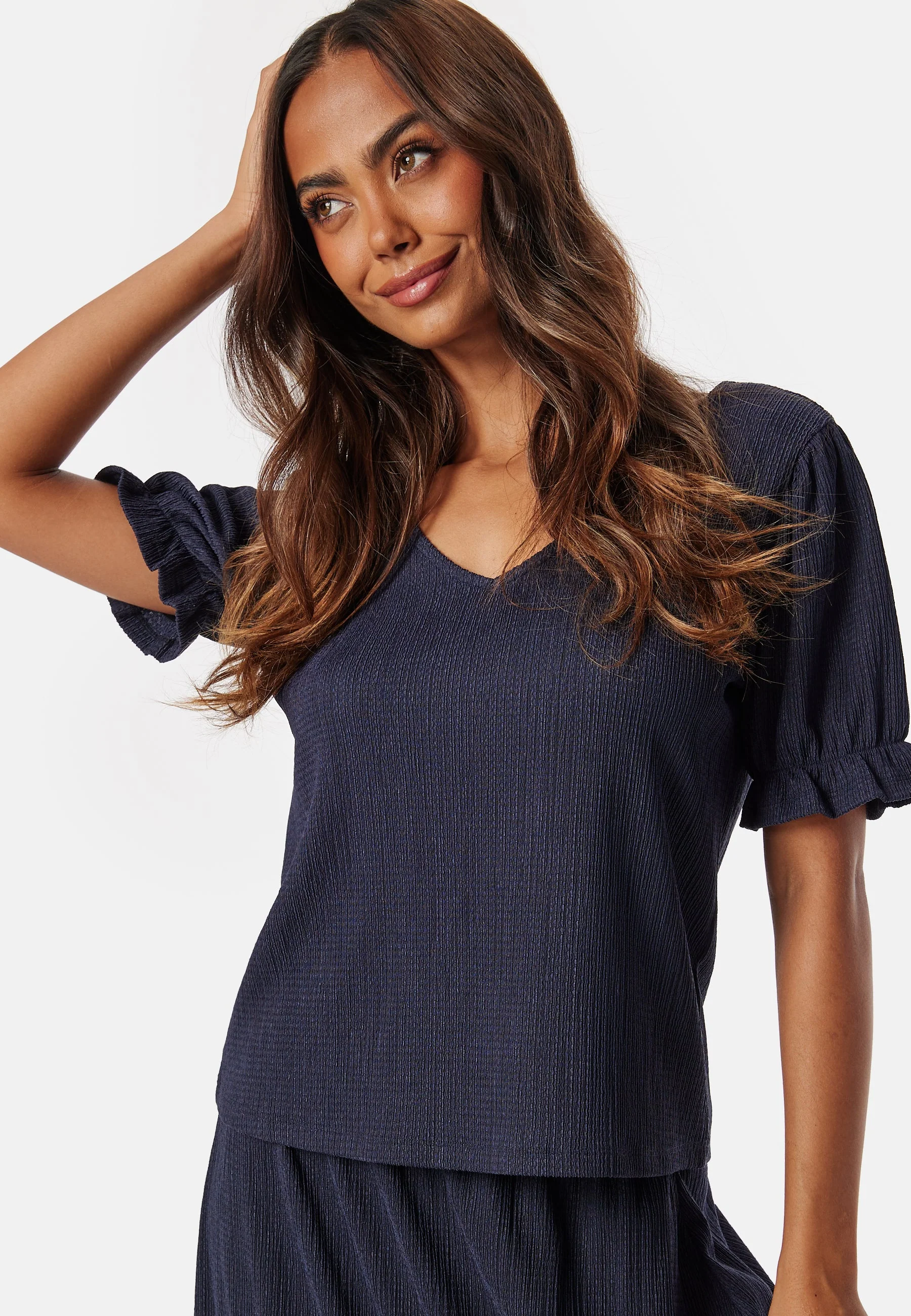 Puff Sleeve V-neck Top - Image 2