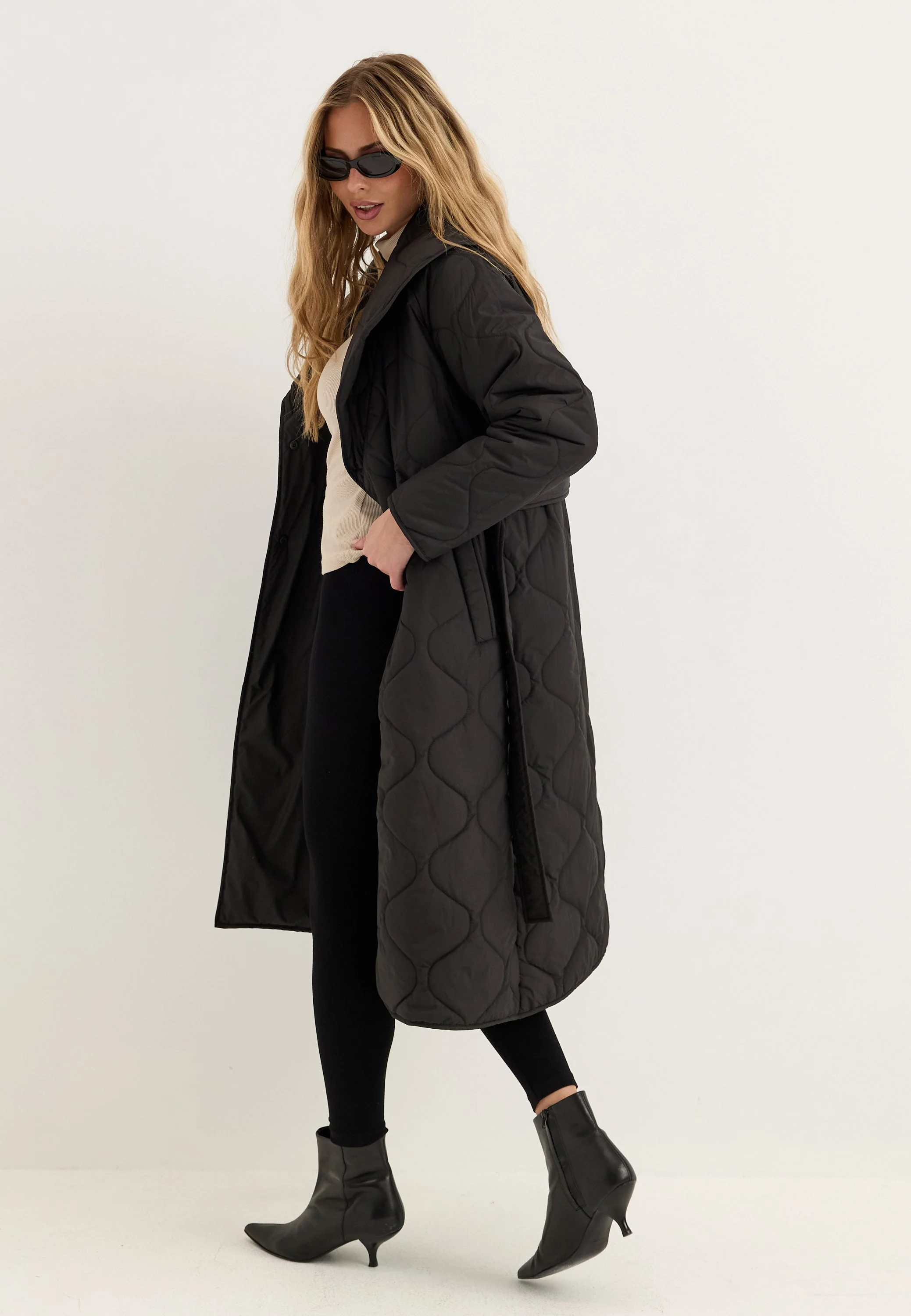 Quilted Long Jacket - Image 3