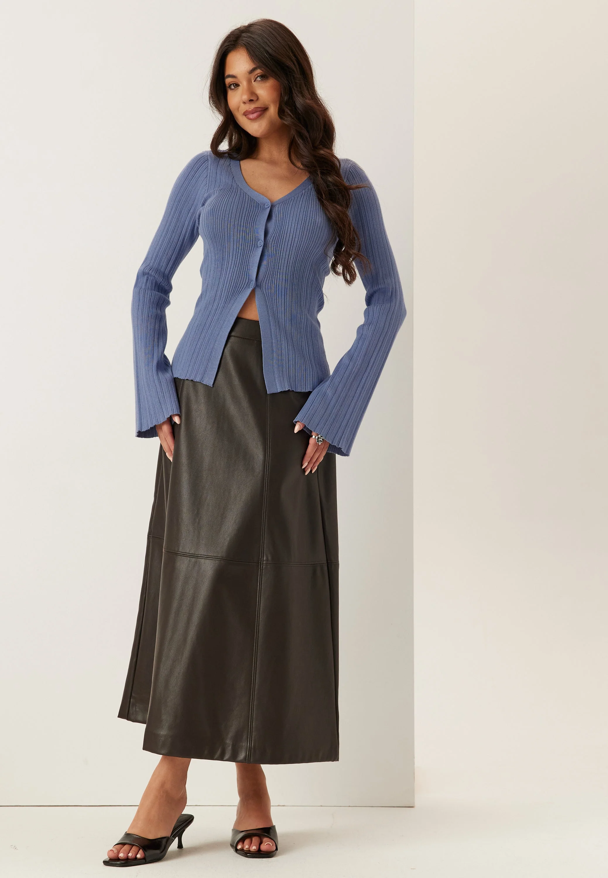 Rib Sculpted Knitted Cardigan - Image 7