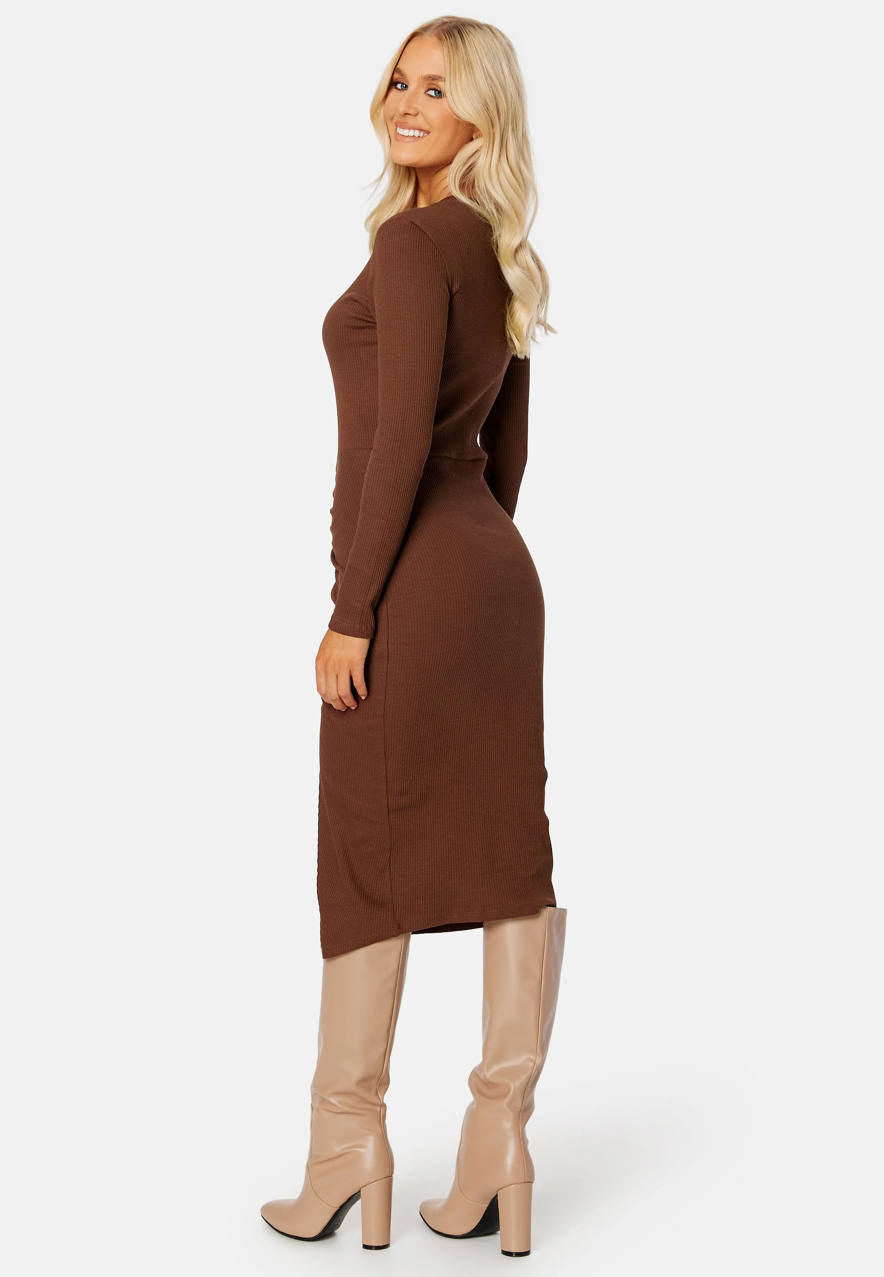 Ribena L/S Slit Midi Dress - Image 3
