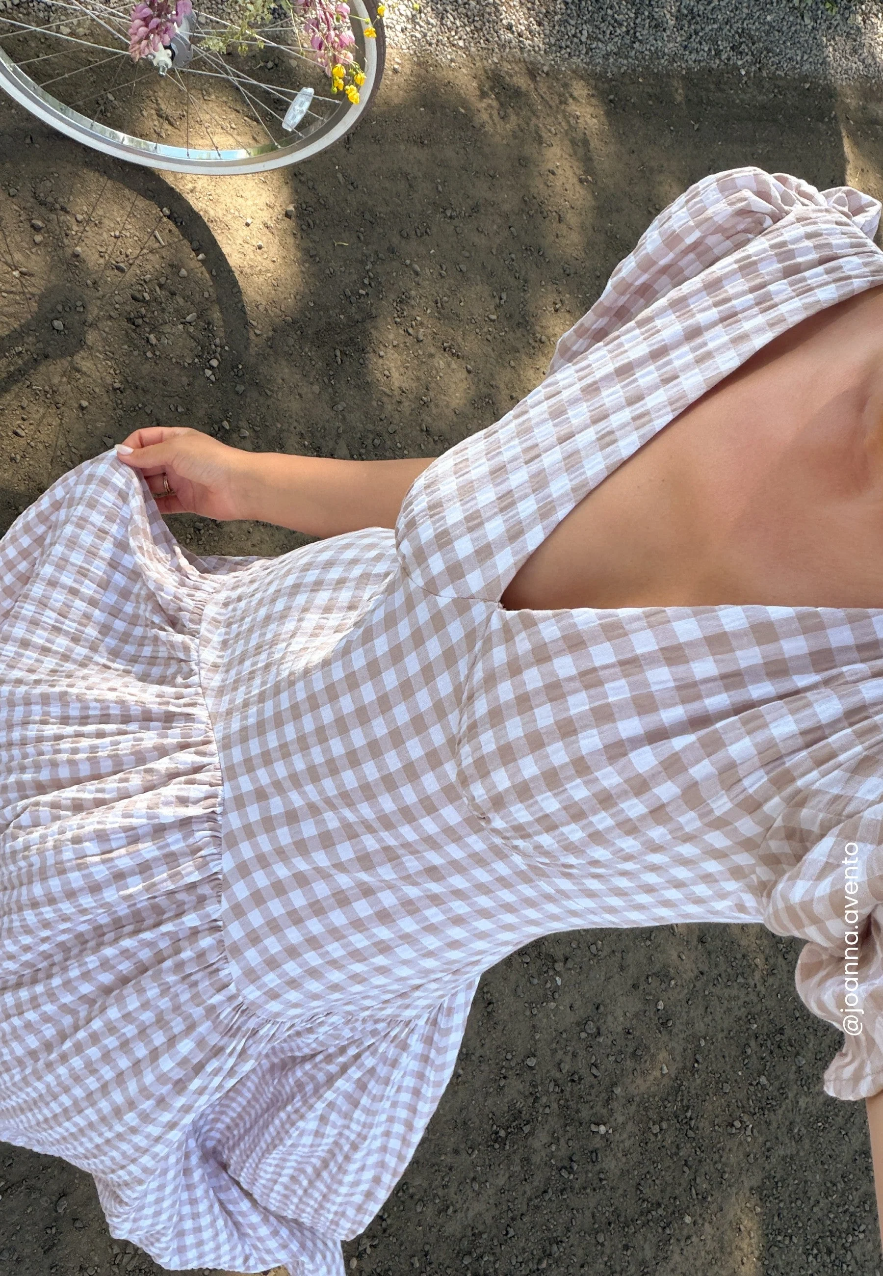 Ruched Puff Sleeve Ankle Dress - Image 8