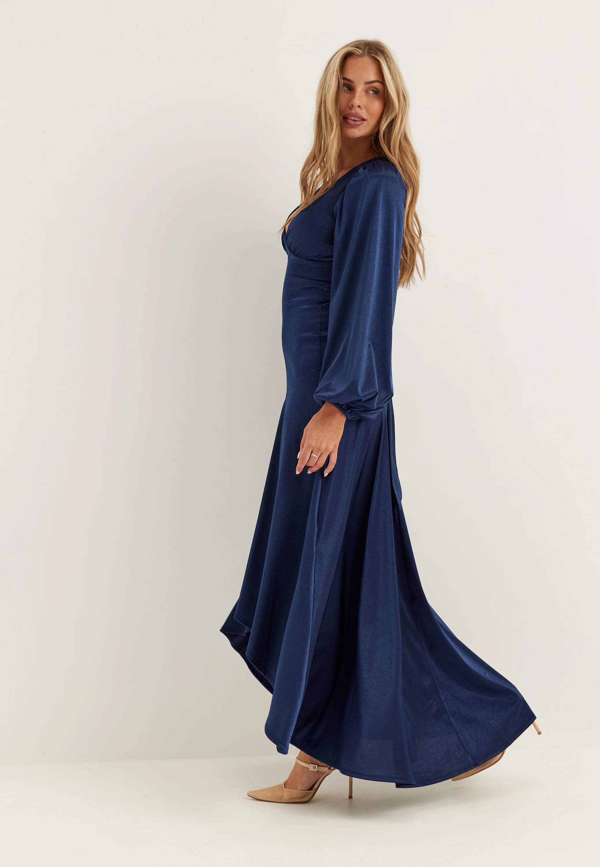 Satin Balloon Sleeve High Low - Image 2