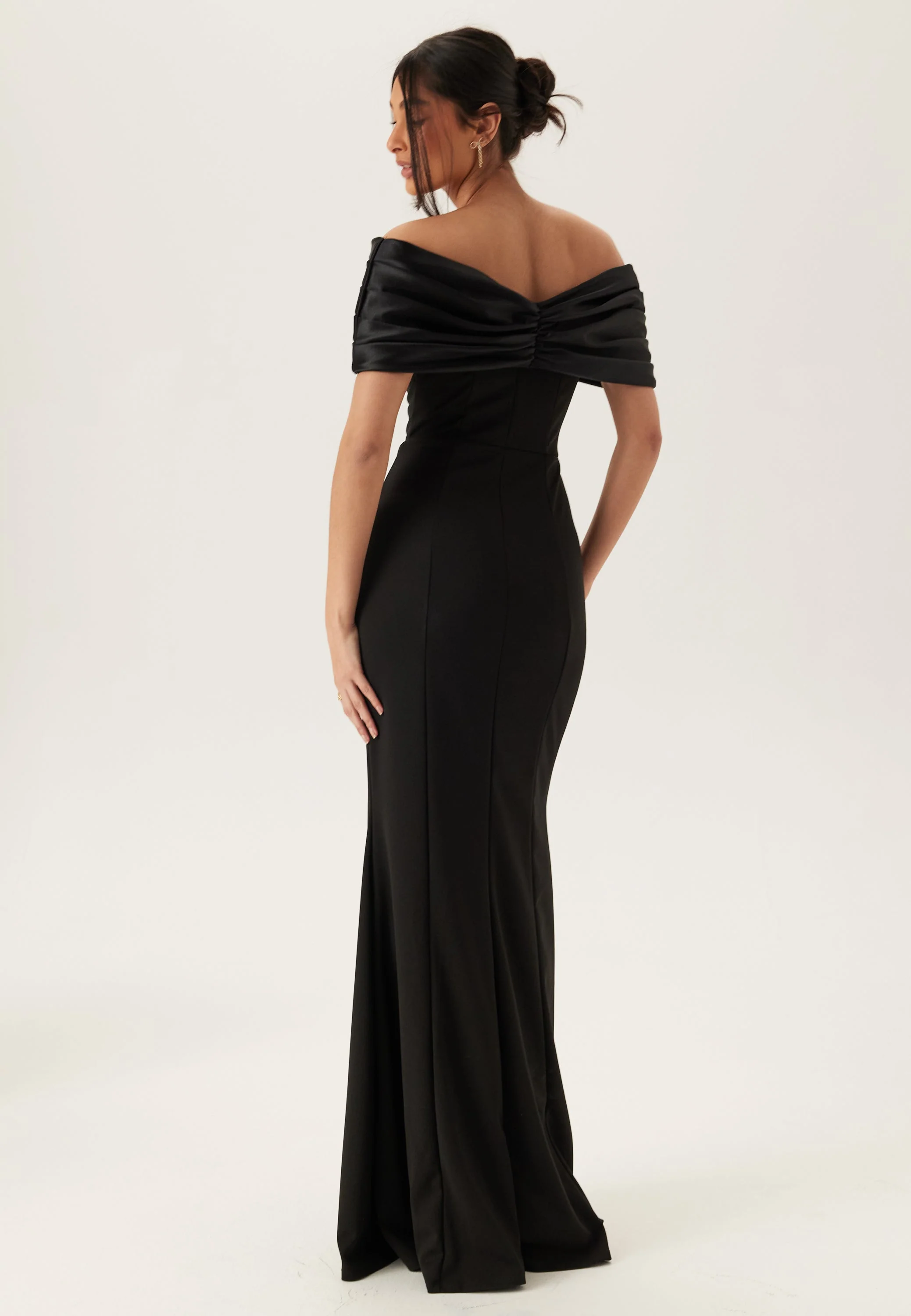 Satin Bow Off Shoulder Gown - Image 3