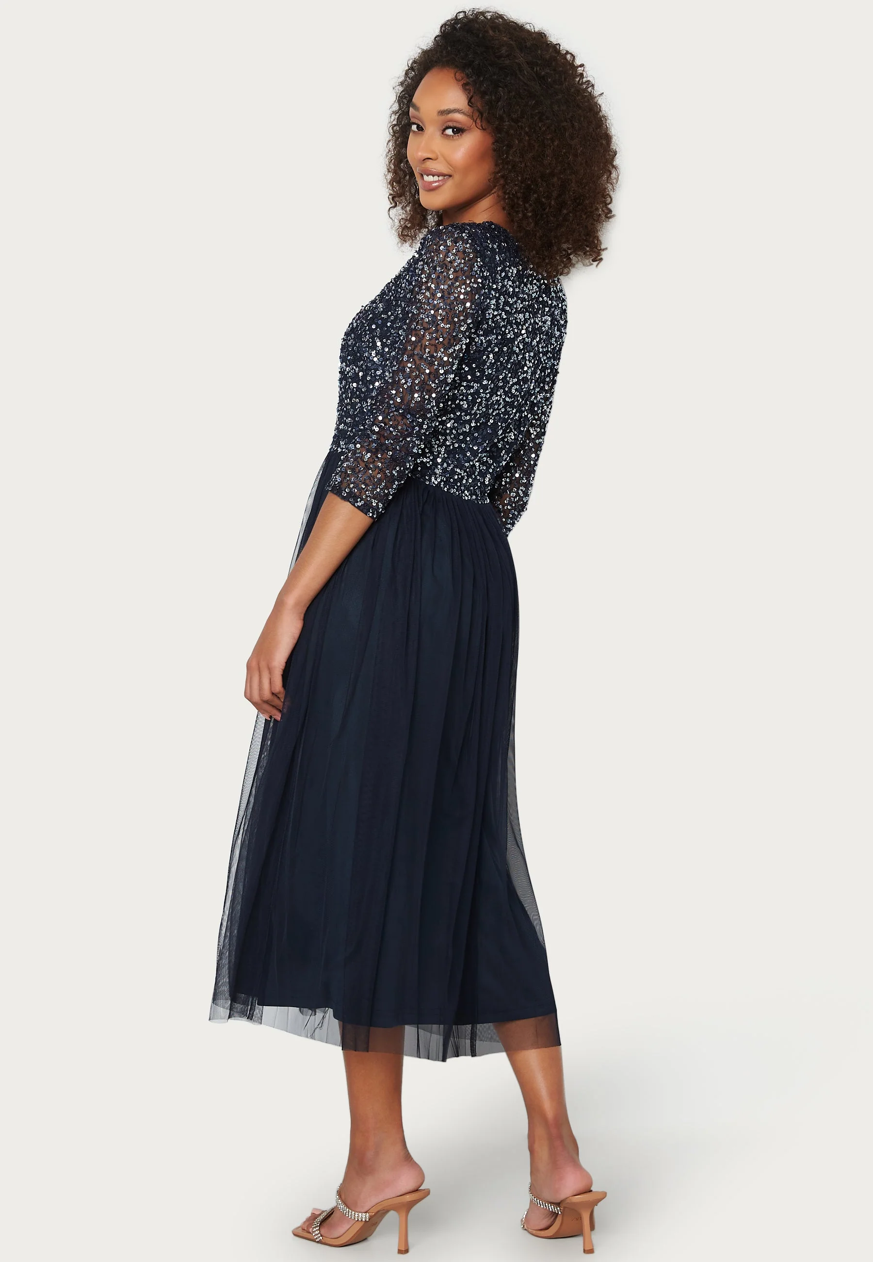 Sequin Bodice Mid Dress - Image 4