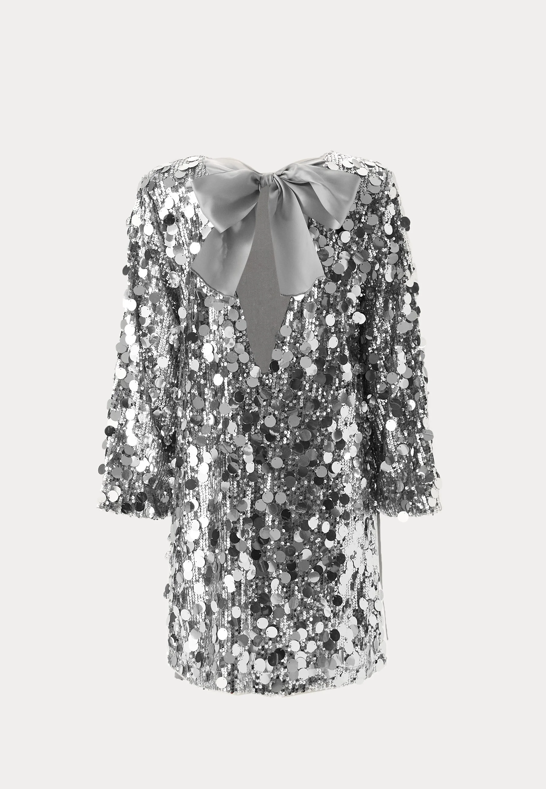 Sequin Bow A-Line Dress - Image 4