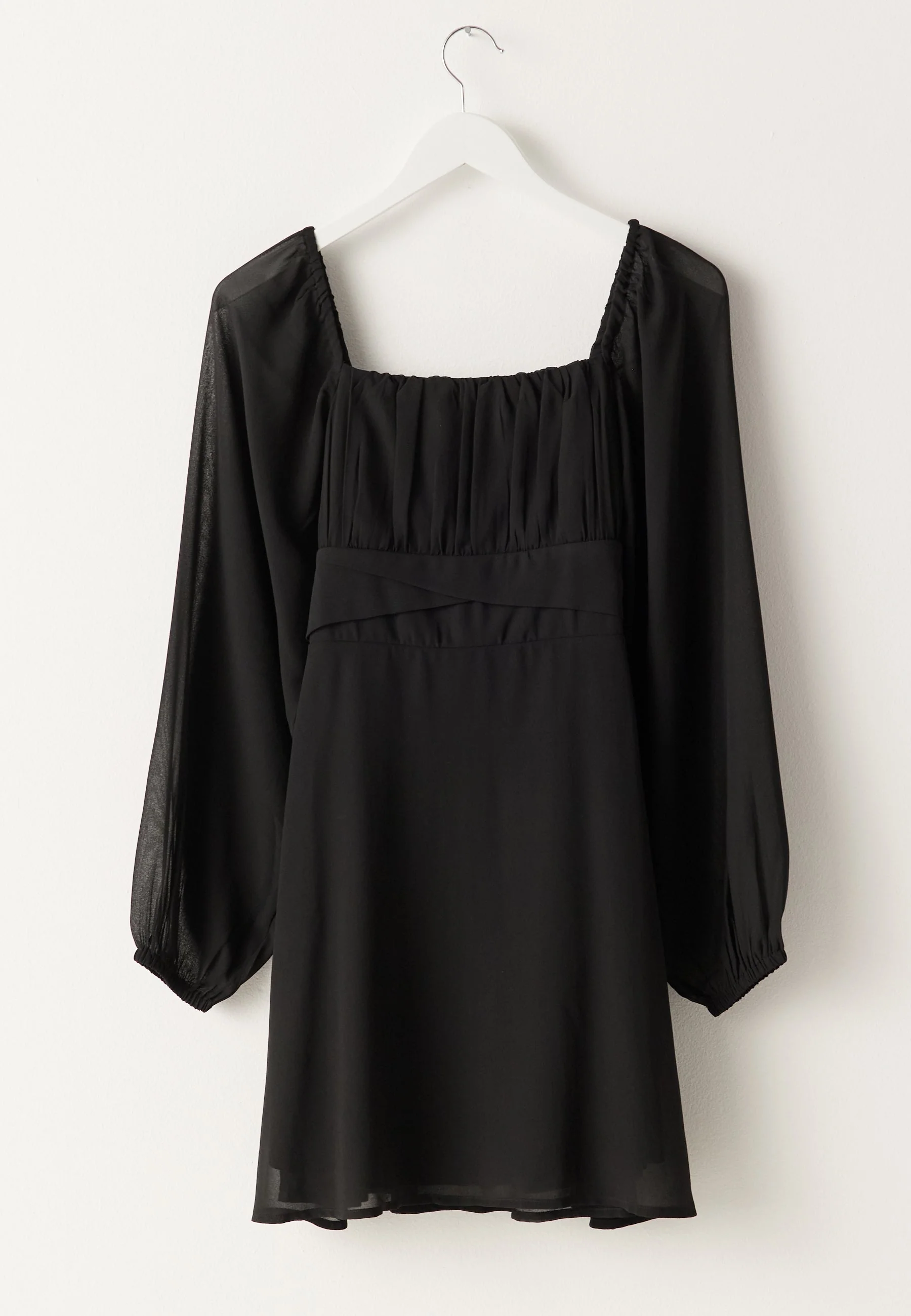 Square Neck L/S Georgette Dress - Image 6