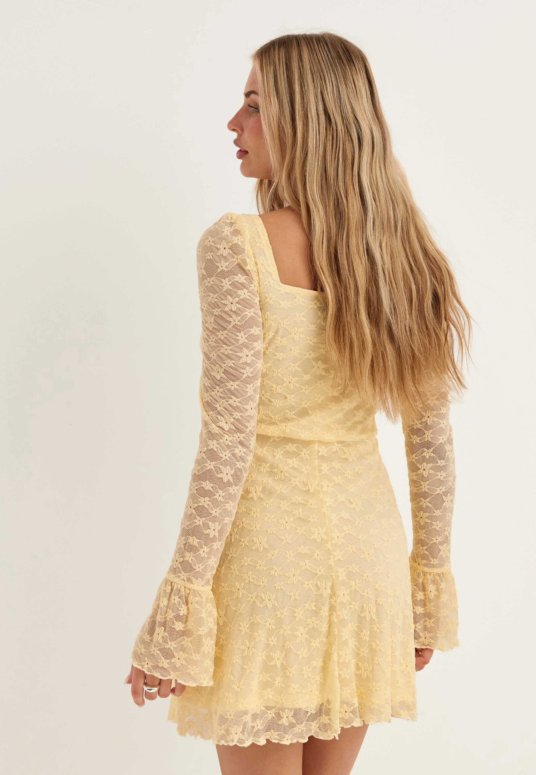 Square Neck Lace Dress - Image 2