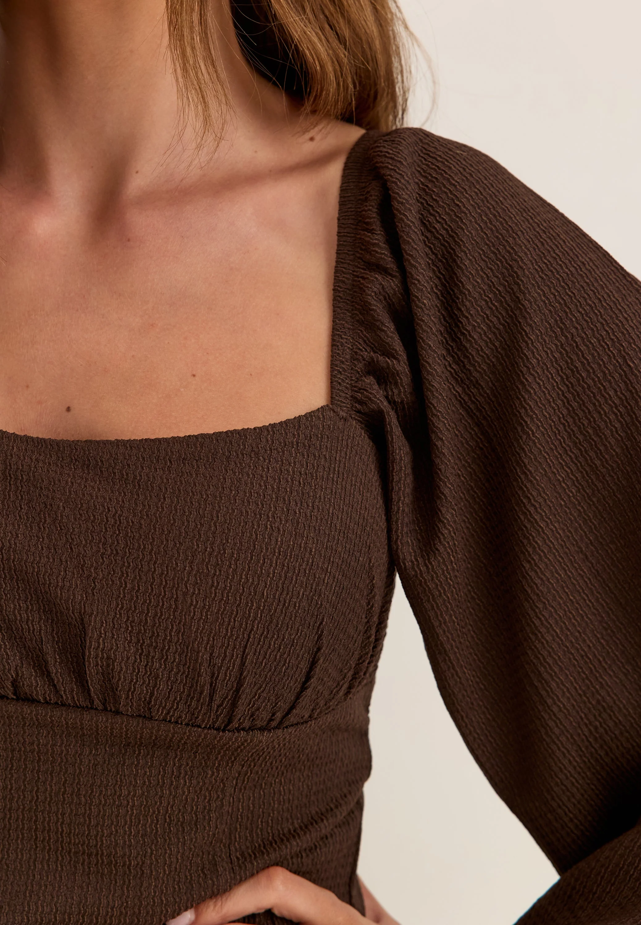 Square Neck Long Sleeve Top - Image 4