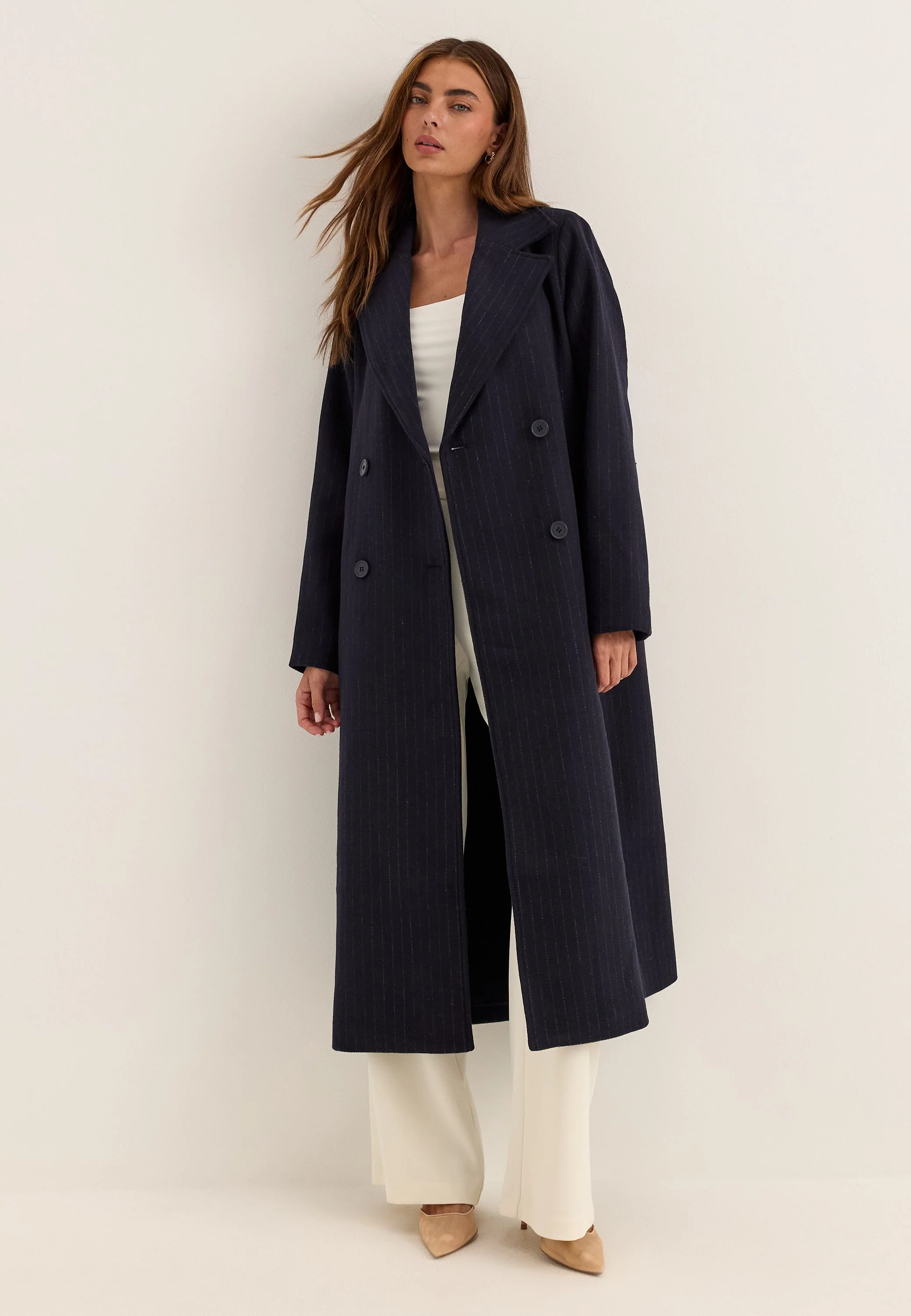 Straight Wool Blend Coat - Image 3