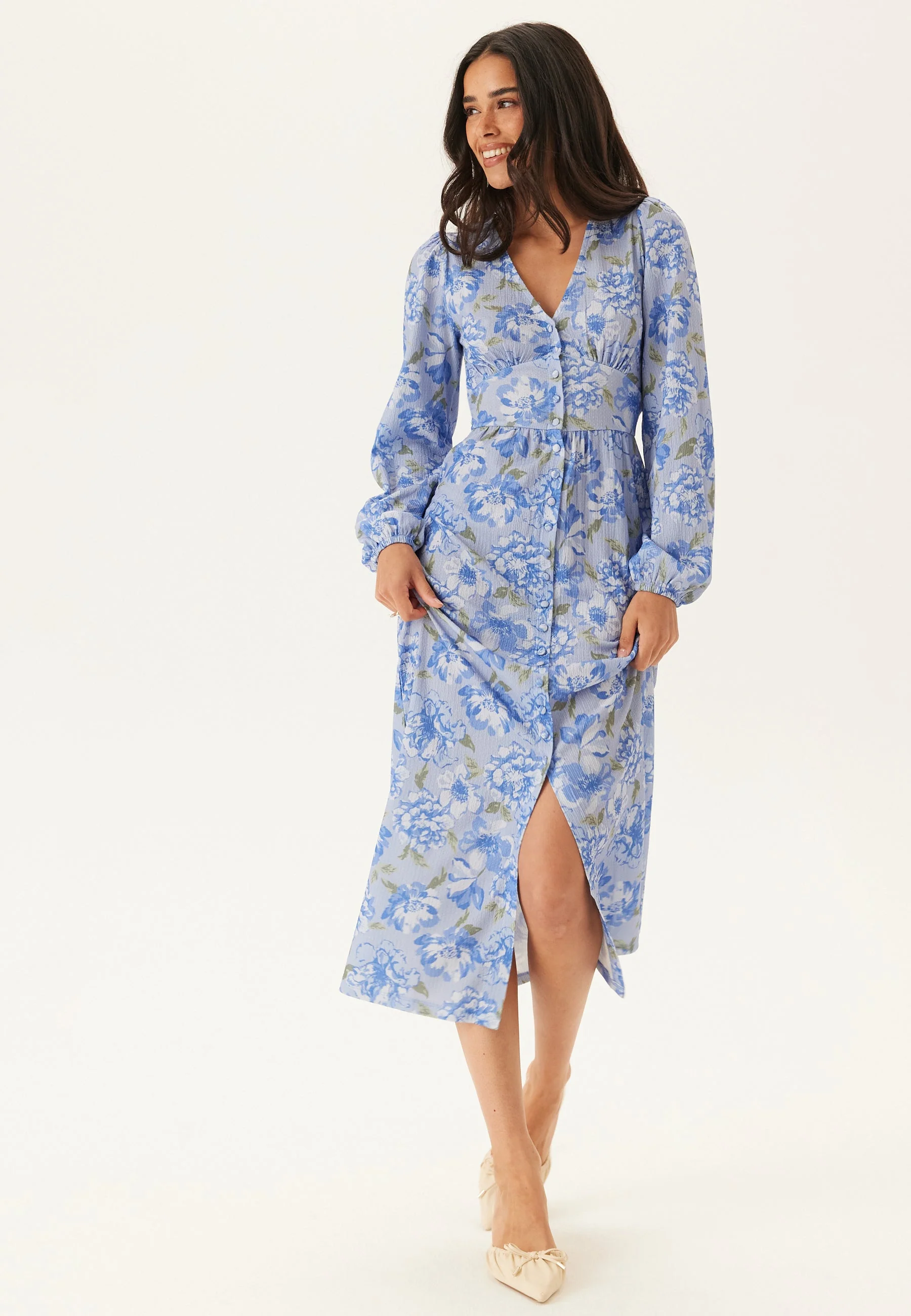 Structure Button Midi Dress