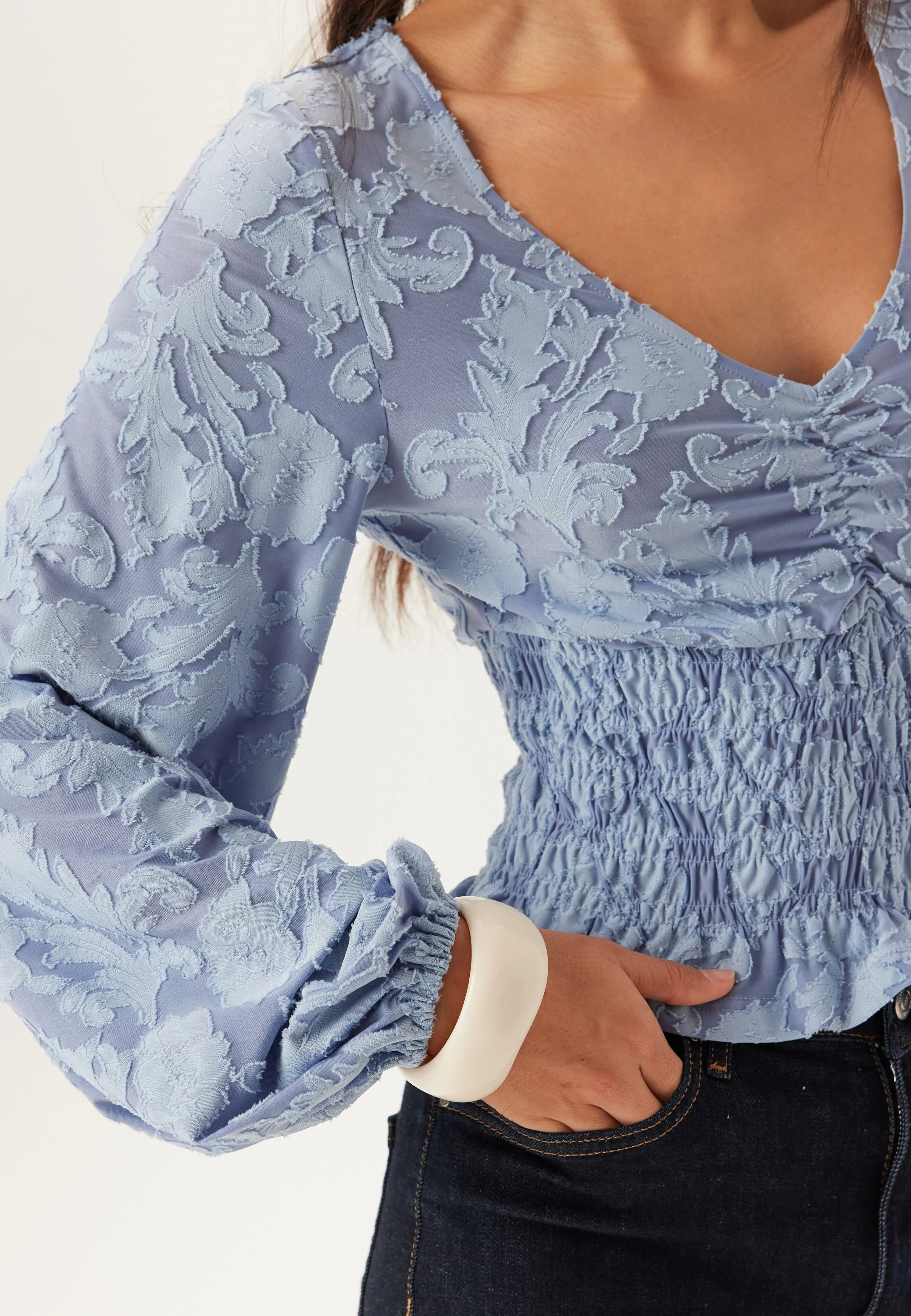 Structure Floral Smock Top - Image 3