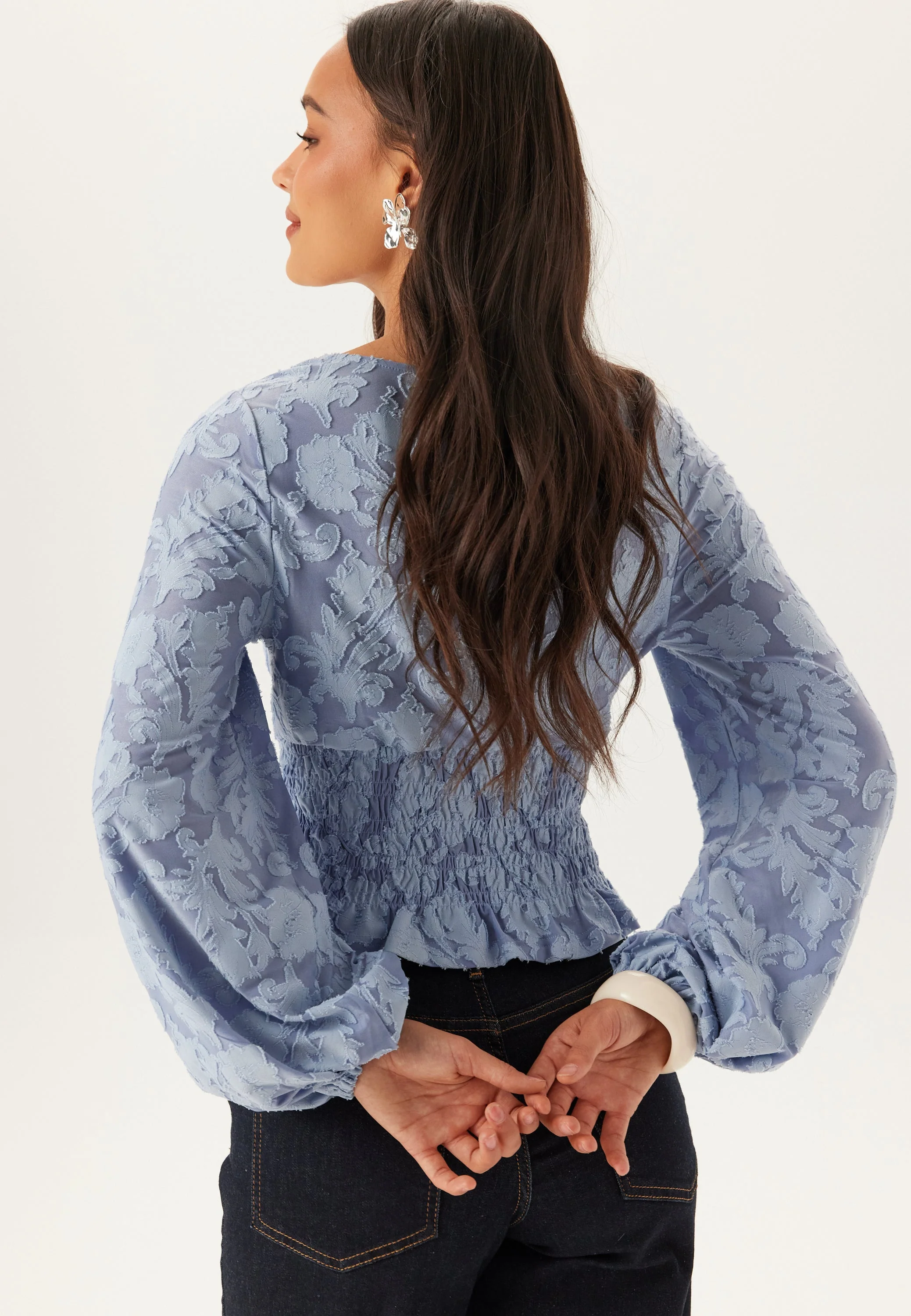 Structure Floral Smock Top - Image 4