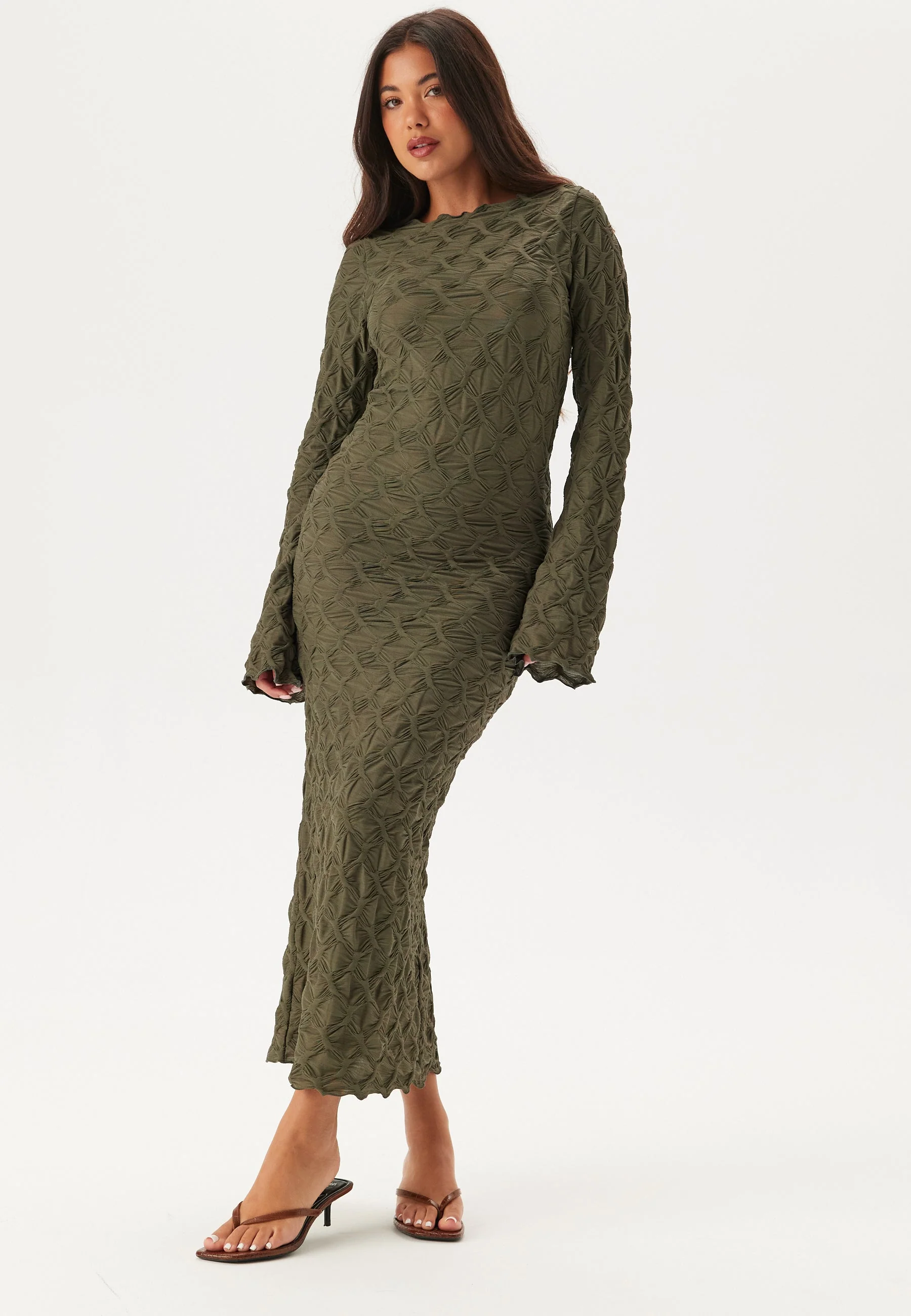 Structure Long Sleeve Midi Dress - Image 3