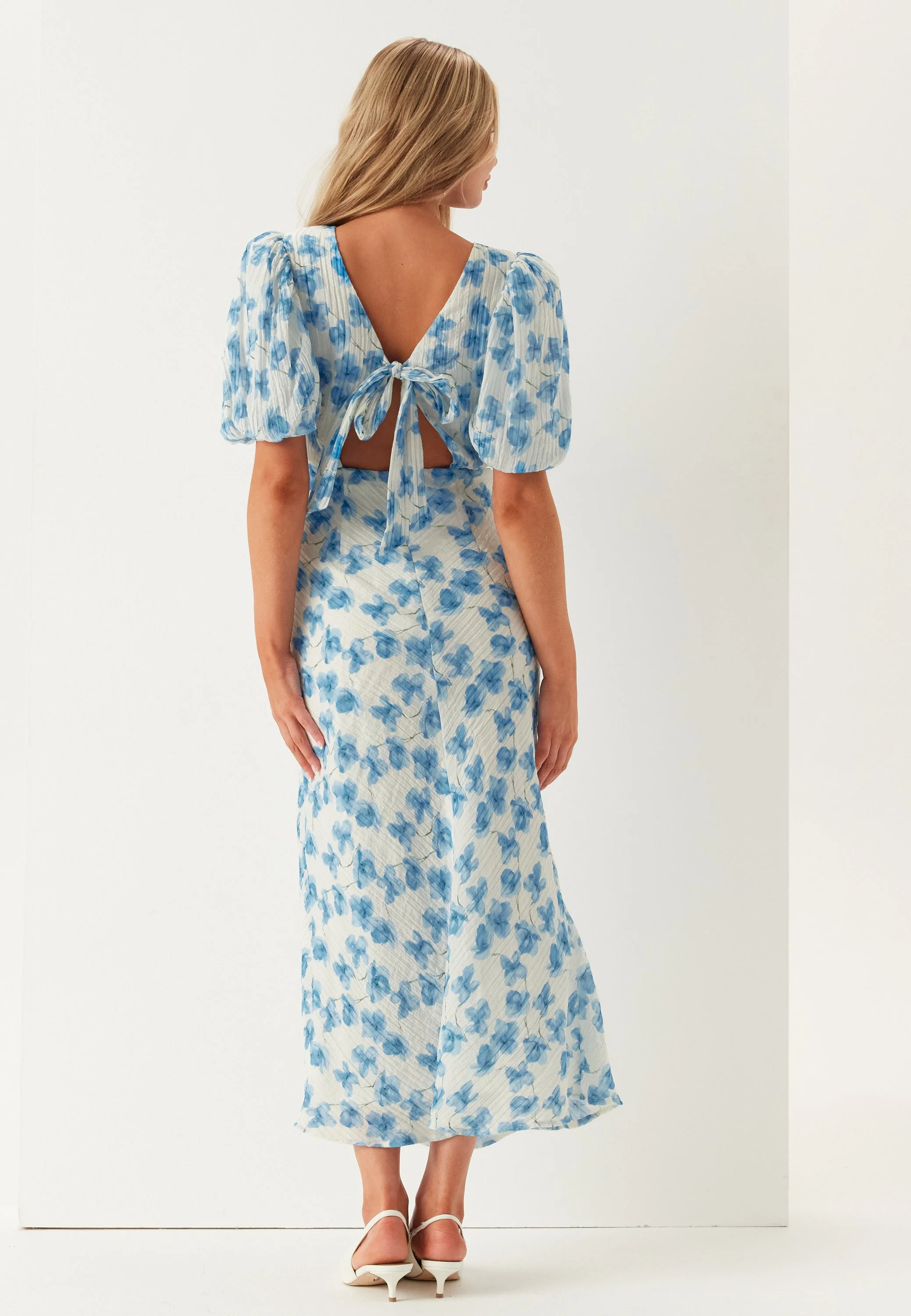 Structured Puff Sleeve Ankle Dress - Image 3