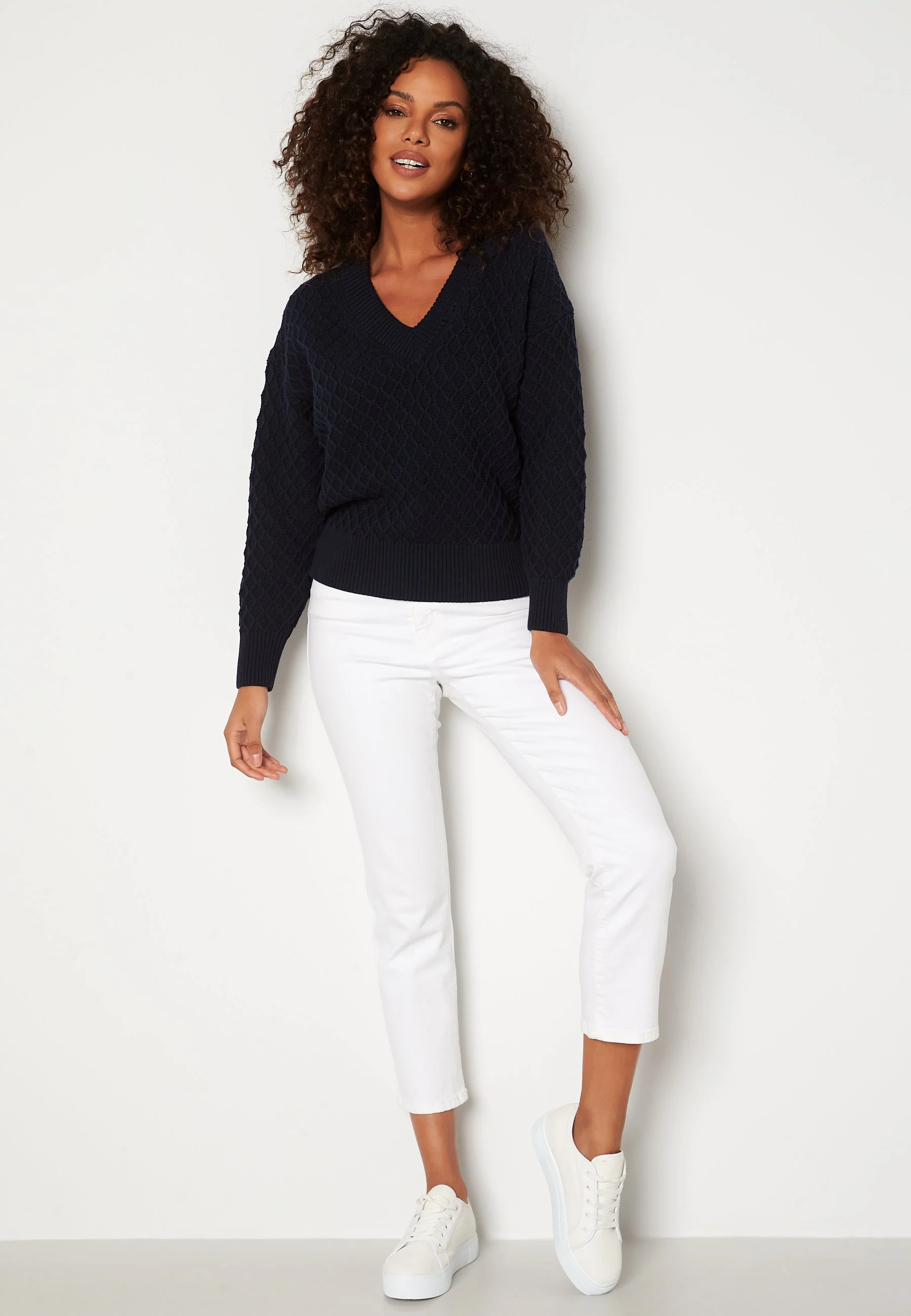 Texture Cotton V-Neck - Image 2