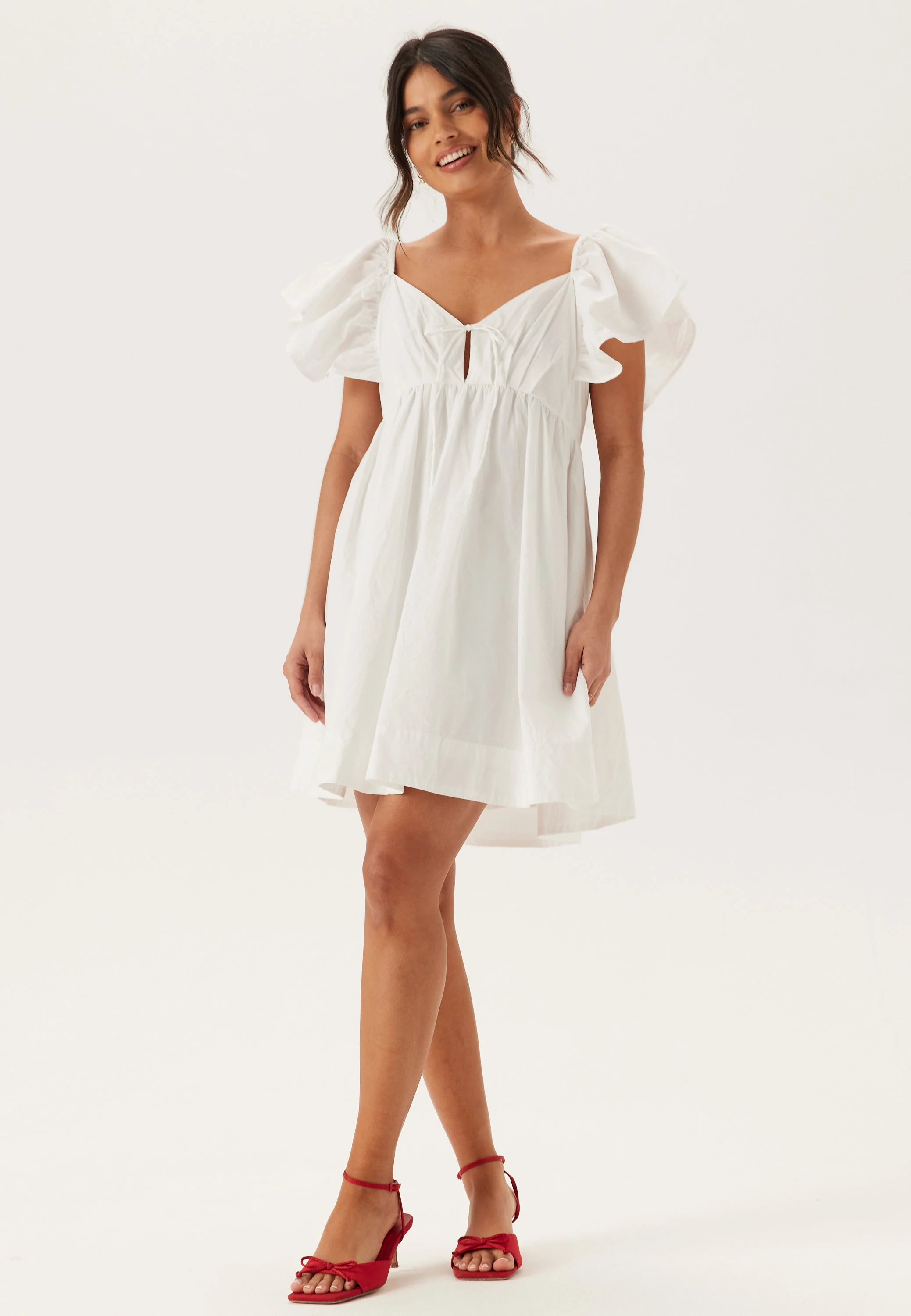 Tie Back Frill Short Dress - Image 3