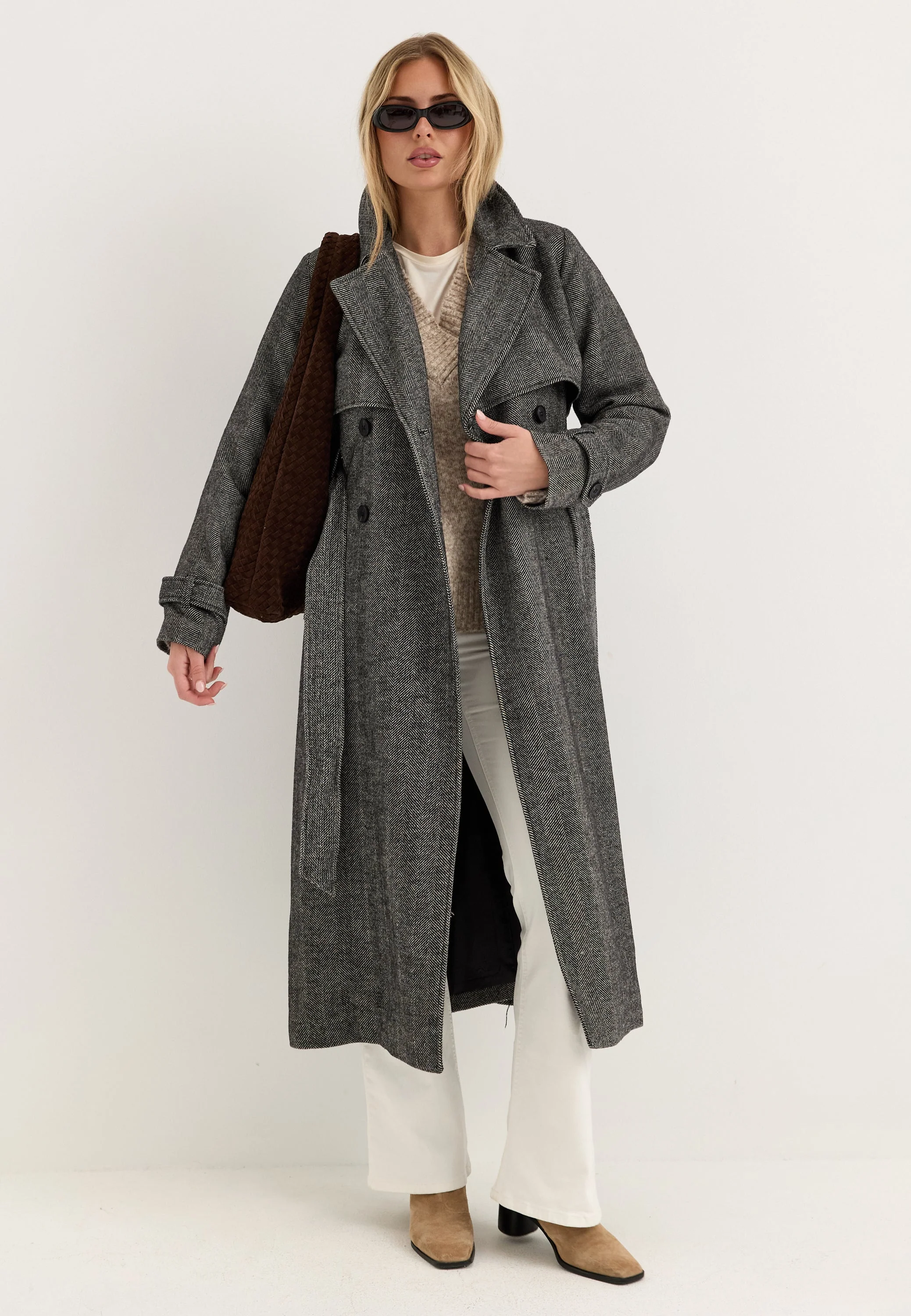 Tweed Trench Coat